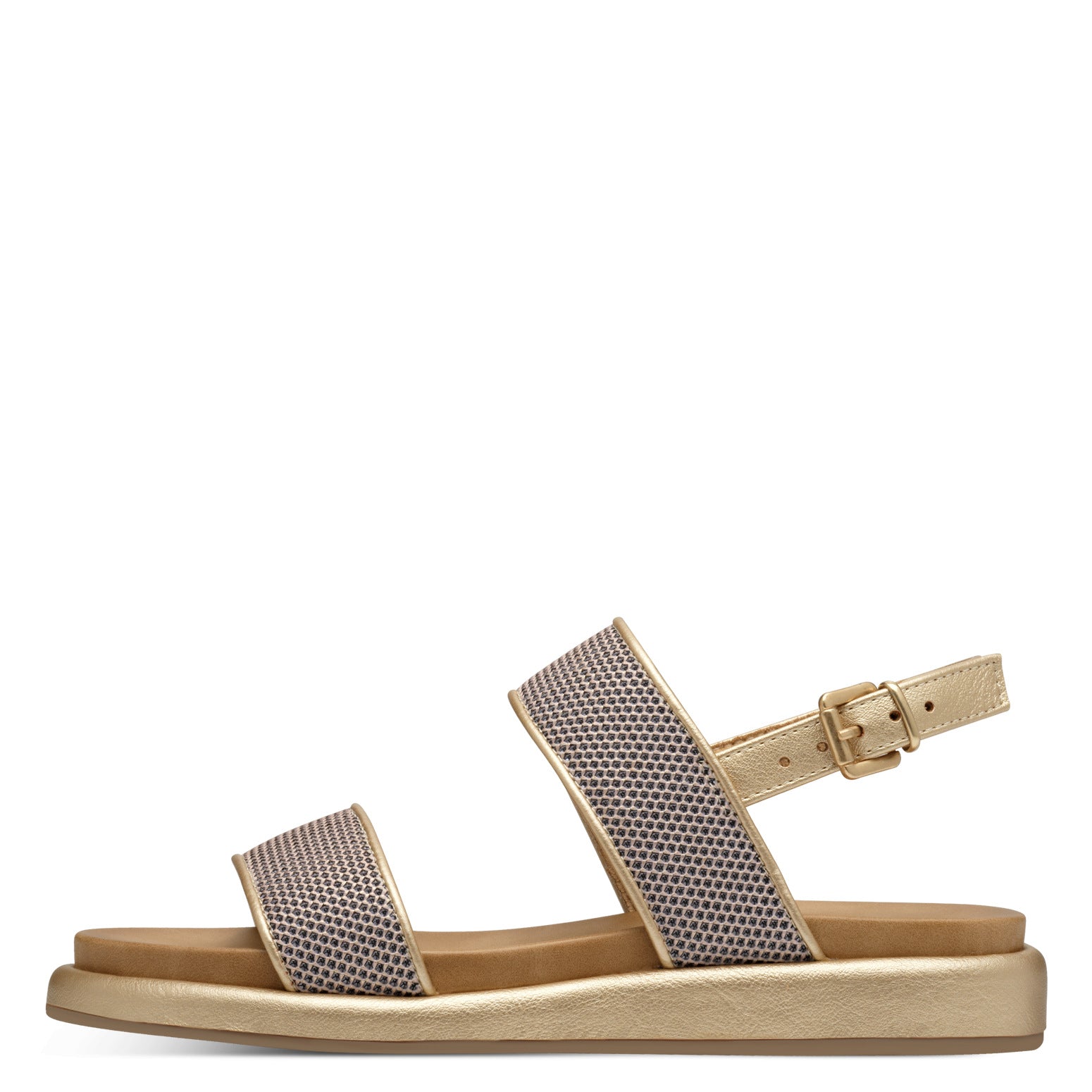 Marco Tozzi Straw Detail Sandal - Gold 5 Shaws Department Stores