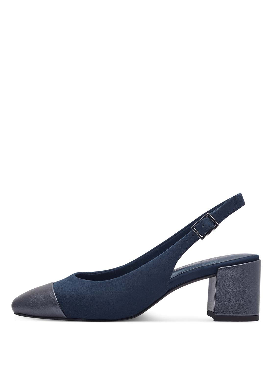 Marco Tozzi Addison Sling Back - Navy 2 Shaws Department Stores