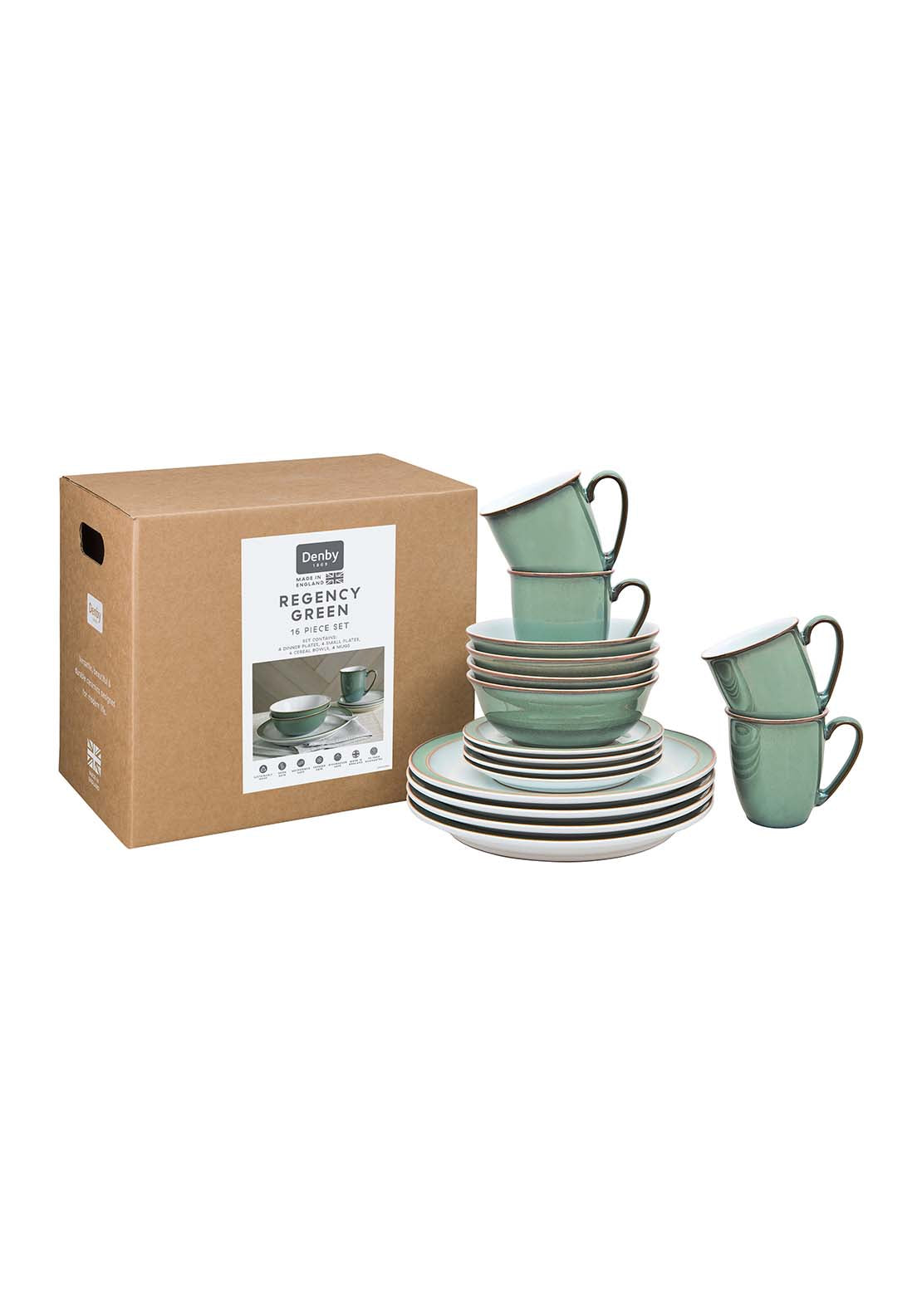 Denby Regency Green 16 Piece Tableware Set 1 Shaws Department Stores