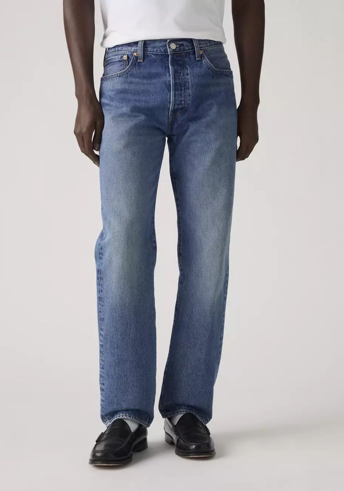 Levis 501 Original Jeans 100% Cotton - Med Indigo 1 Shaws Department Stores