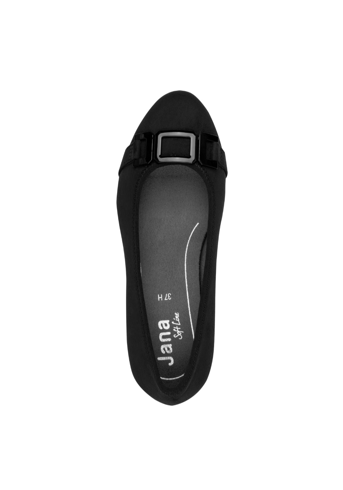 Low Heel Pump With Buckle - Black
