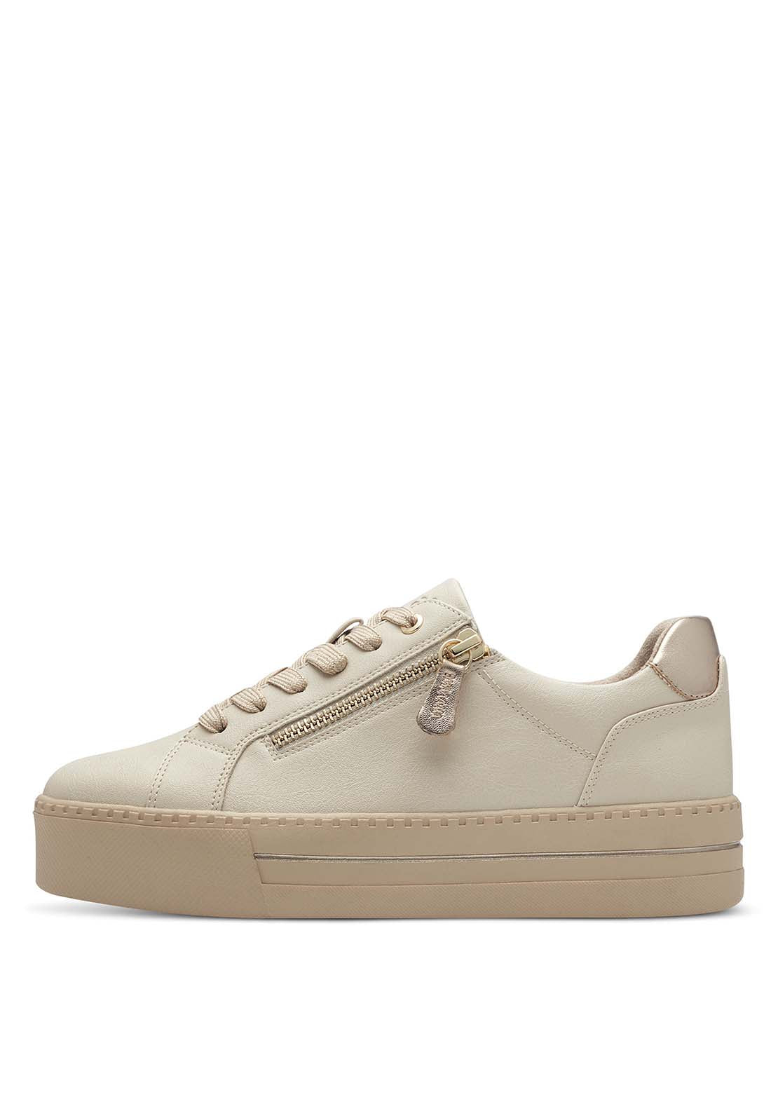 Jana Ladies Lace Up Trainer - Ivory 1 Shaws Department Stores
