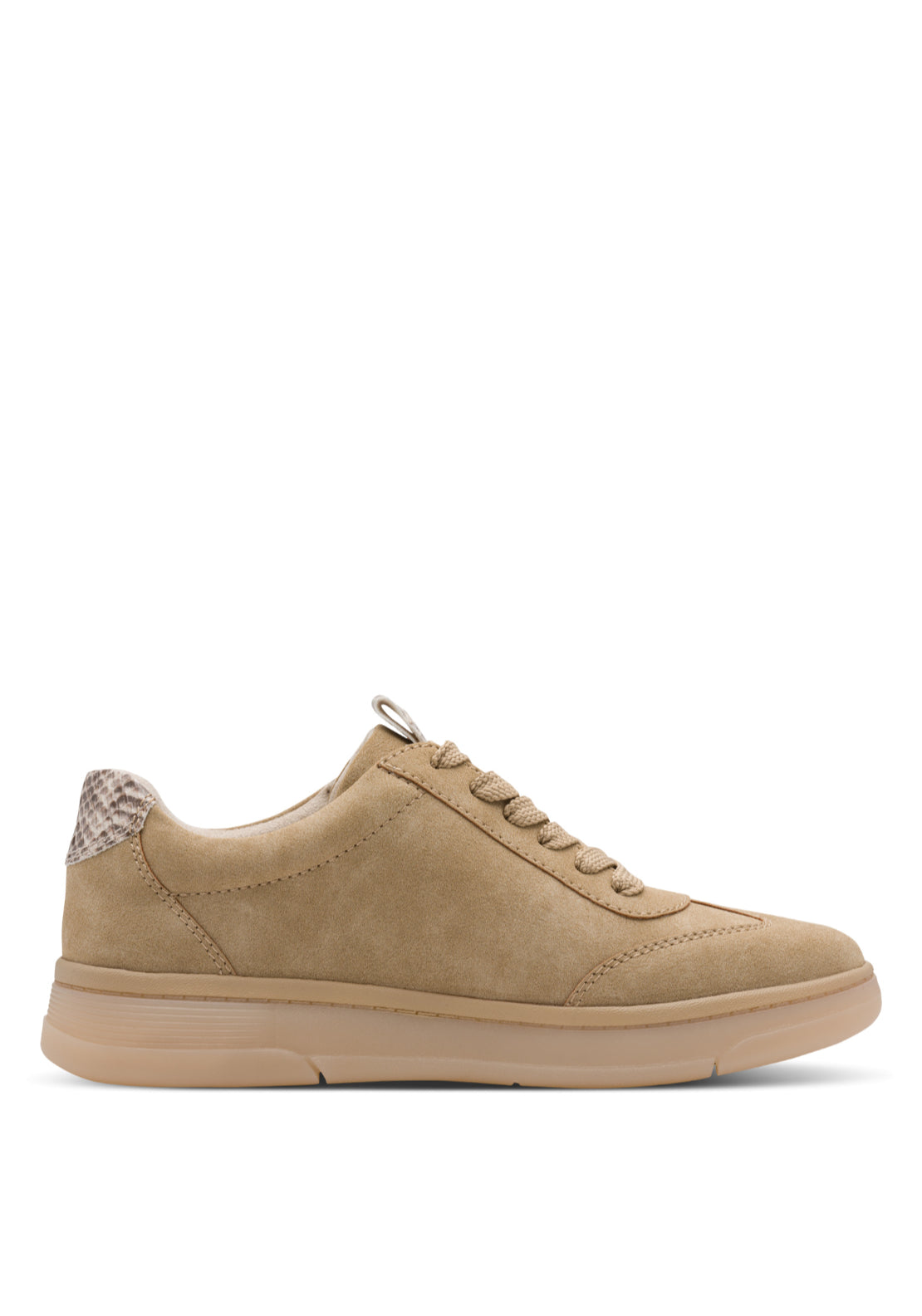 Jana Shoes Side Zip Side Stripe Trainer - Sand 3 Shaws Department Stores