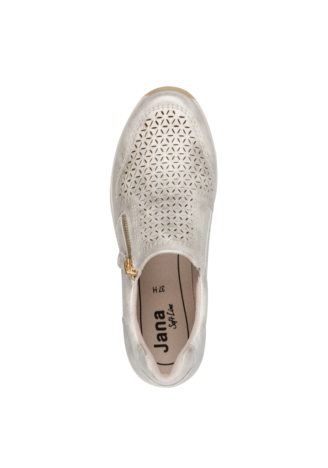 Jana Shoes Side Zip Slip On Shoe - Beige/gold 4 Shaws Department Stores