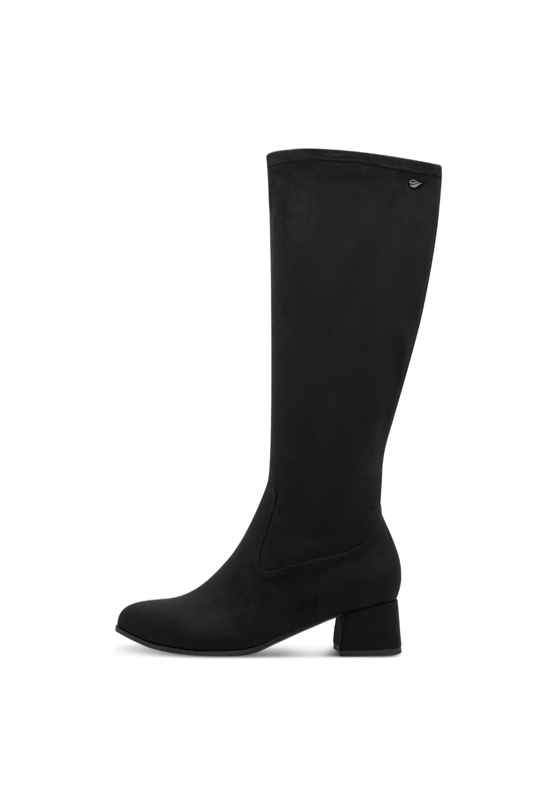 Low Heel Knee High Boot - Black