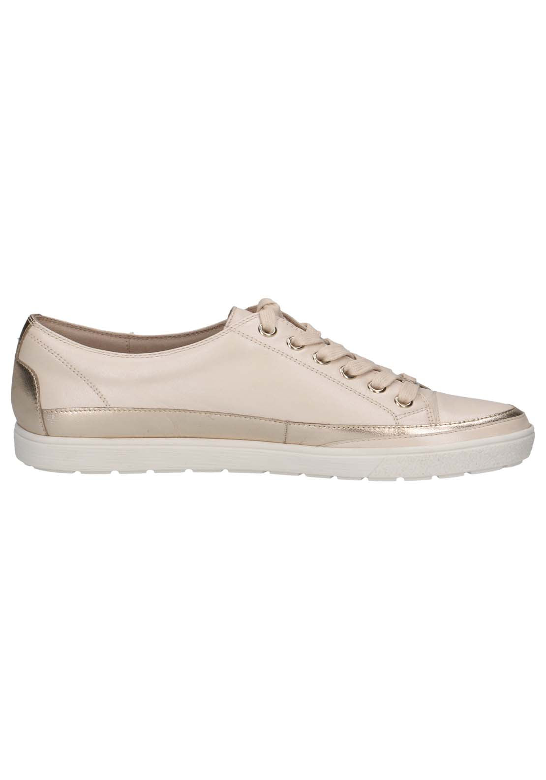 Caprice Emma Comfortable Trainer - Cream 3 Shaws Department Stores