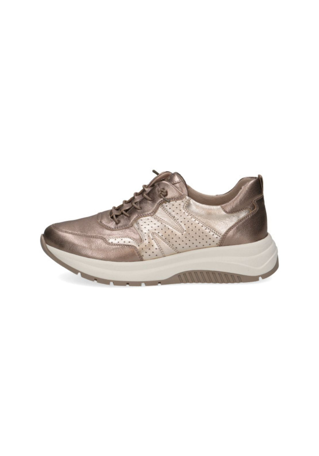 Caprice Metallic Bungee Trainer - Taupe Met Comb 2 Shaws Department Stores
