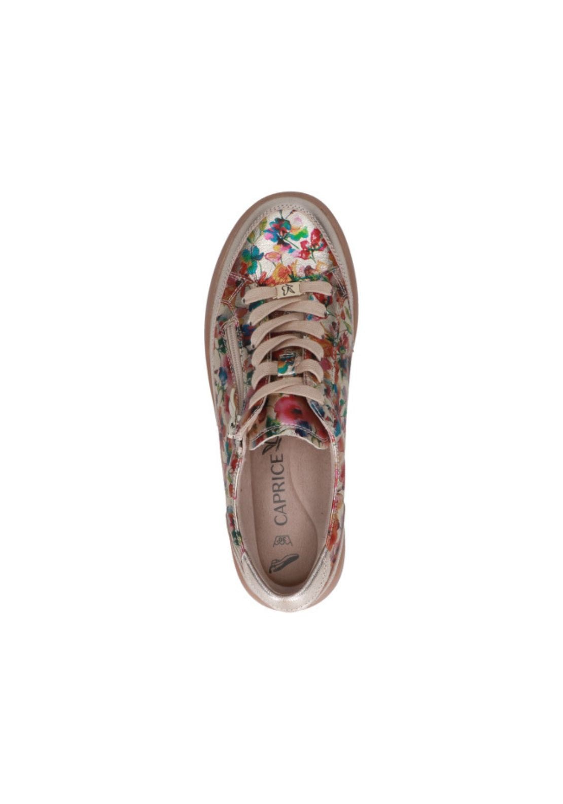 Caprice Floral Zip Trainer - Flower Metal 4 Shaws Department Stores