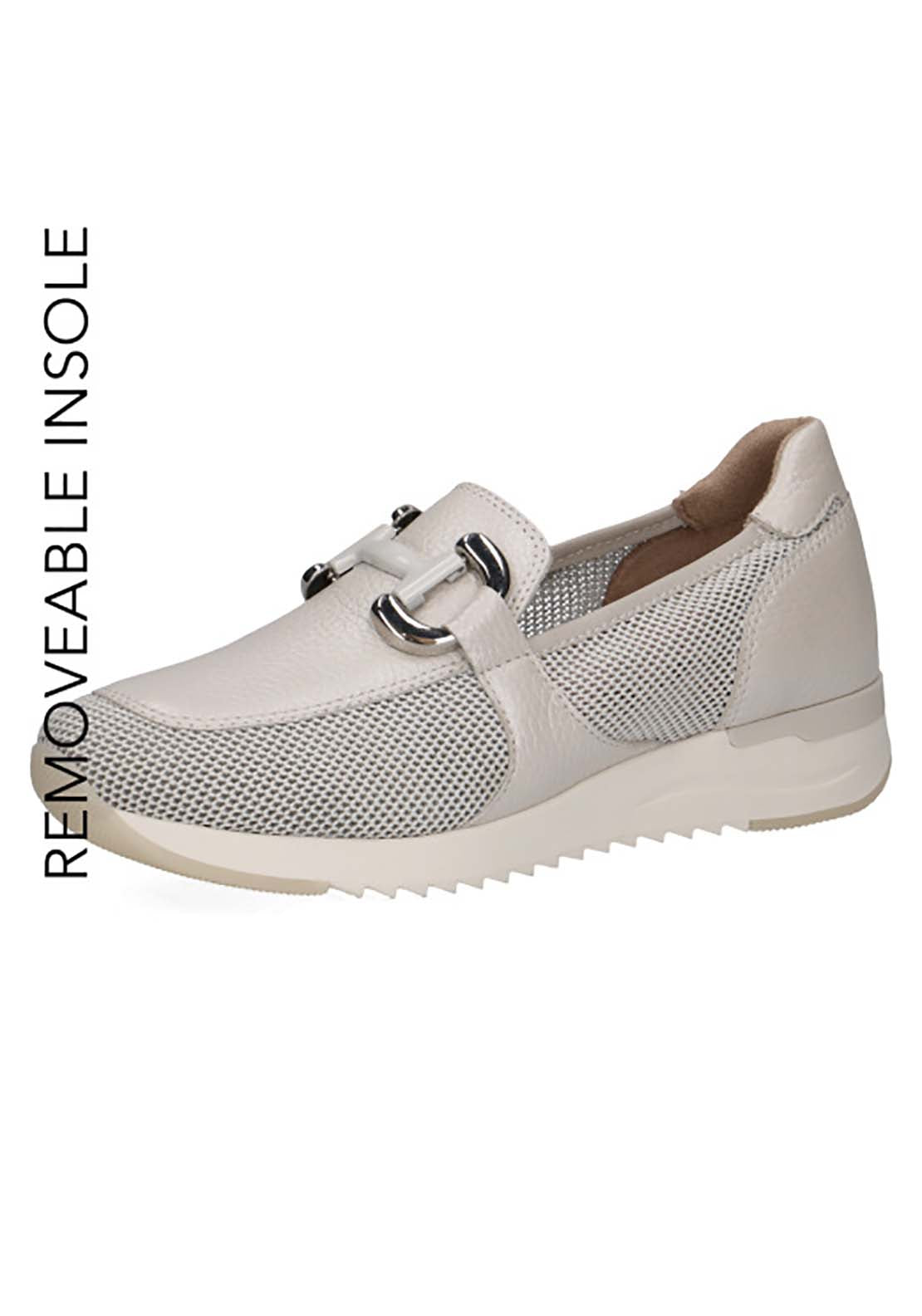 Caprice Ladies Slip On Shoe - White 2 Shaws Department Stores