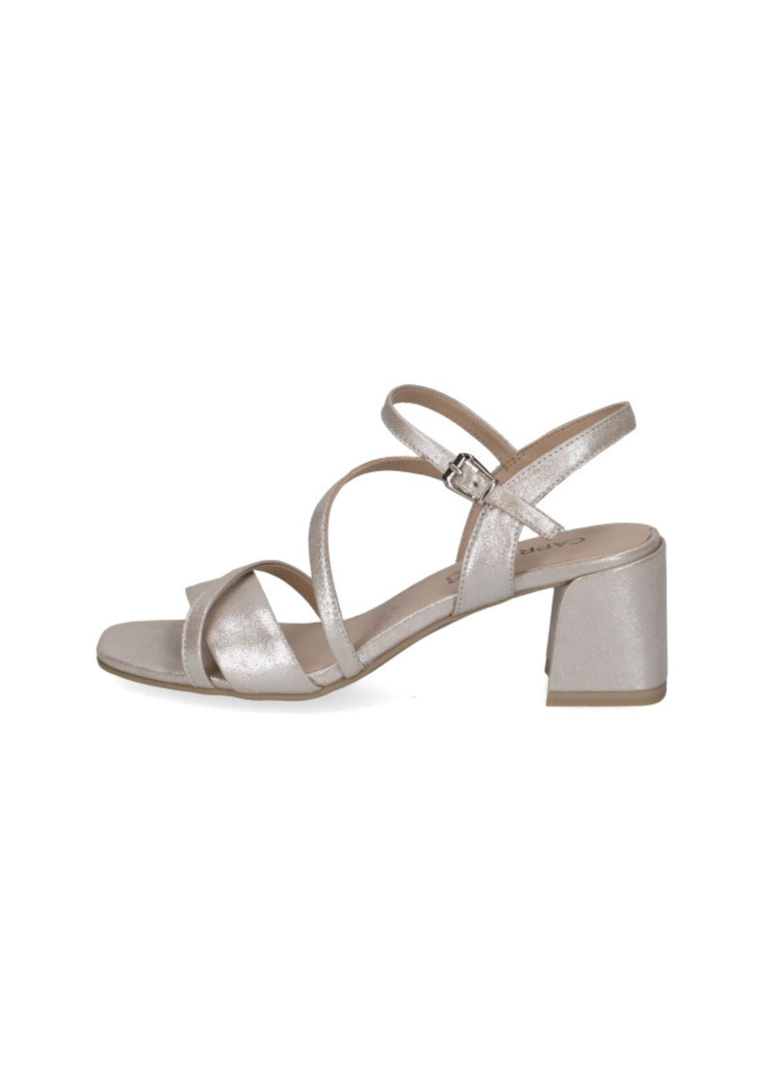 Caprice Strappy Block Heel Sandal - Taupe Seu Met 2 Shaws Department Stores