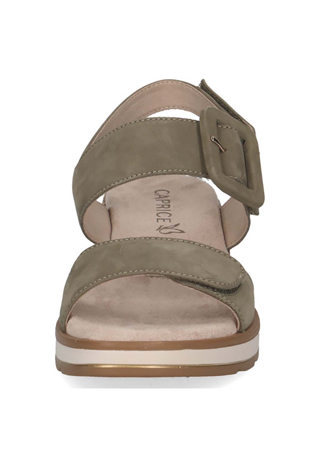 Caprice Ladies Sandal - Olive Nubuc 3 Shaws Department Stores