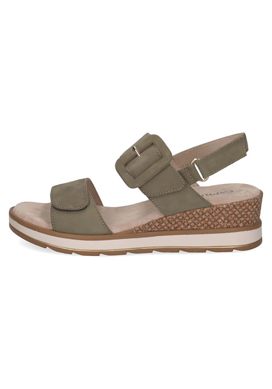 Caprice Ladies Sandal - Olive Nubuc 2 Shaws Department Stores