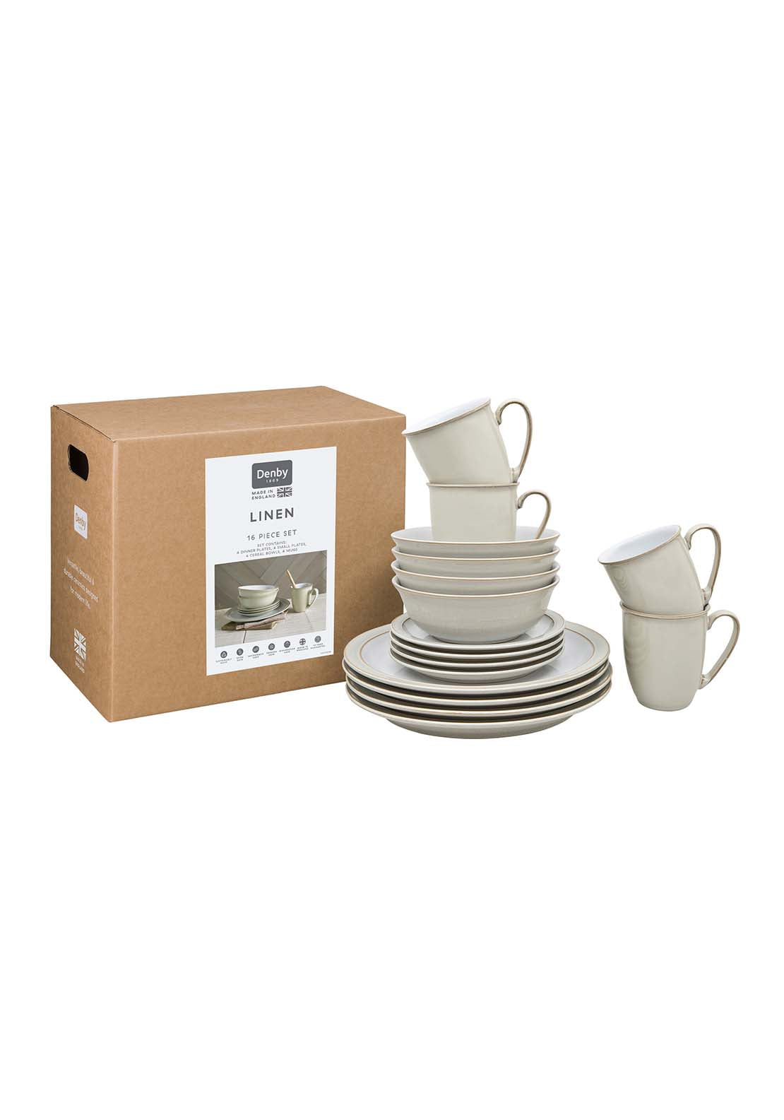 Denby Denby Linen 16 Piece Tableware Set 1 Shaws Department Stores
