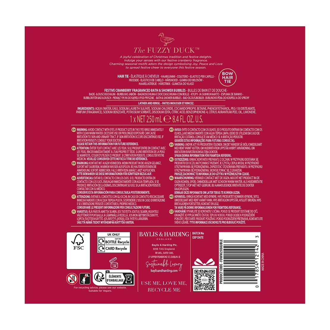 The Fuzzy Duck Winter Wonderland Festive Bauble Gift - Multi