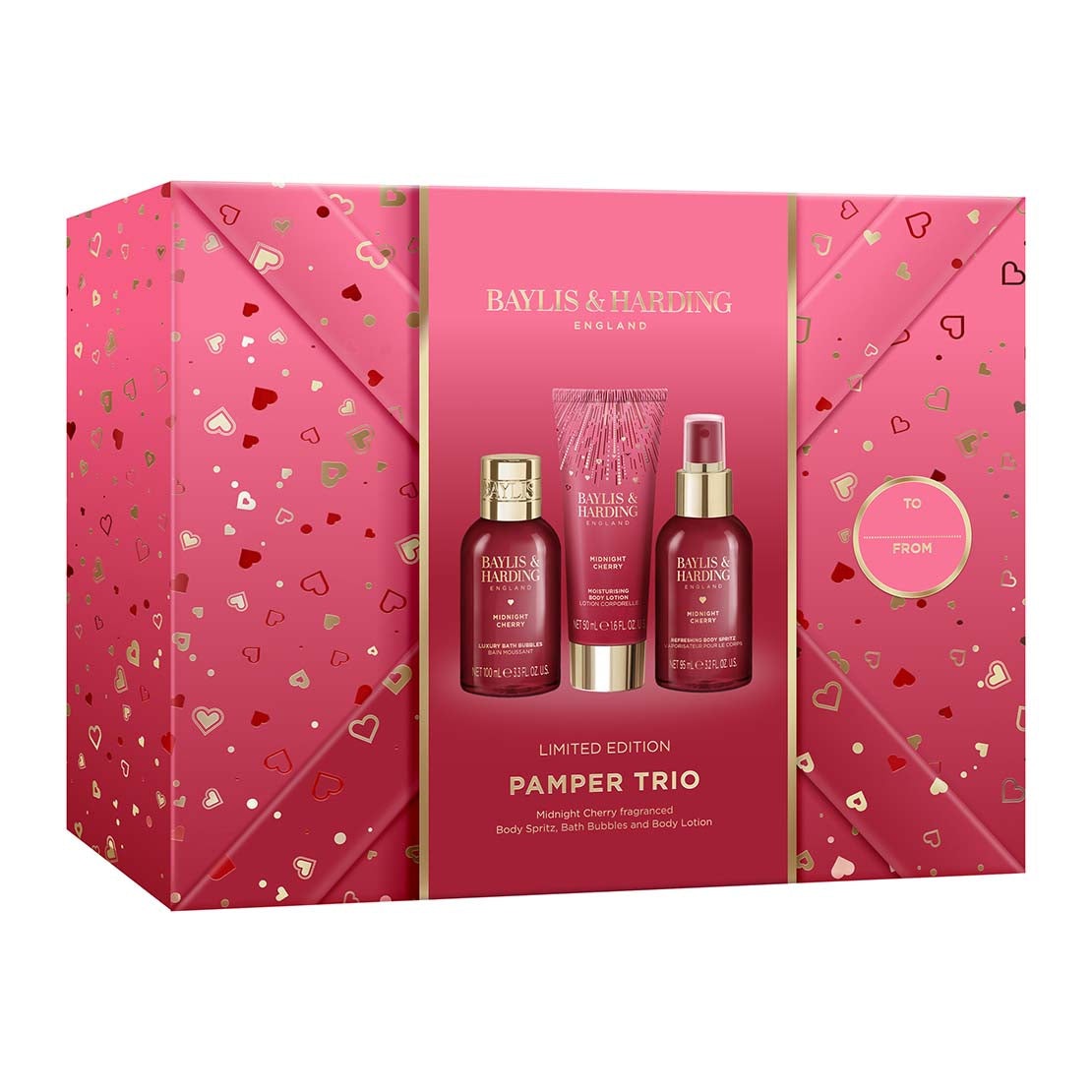 Midnight Cherry Gift Wrapped Pamper Trio Gift Set - Multi
