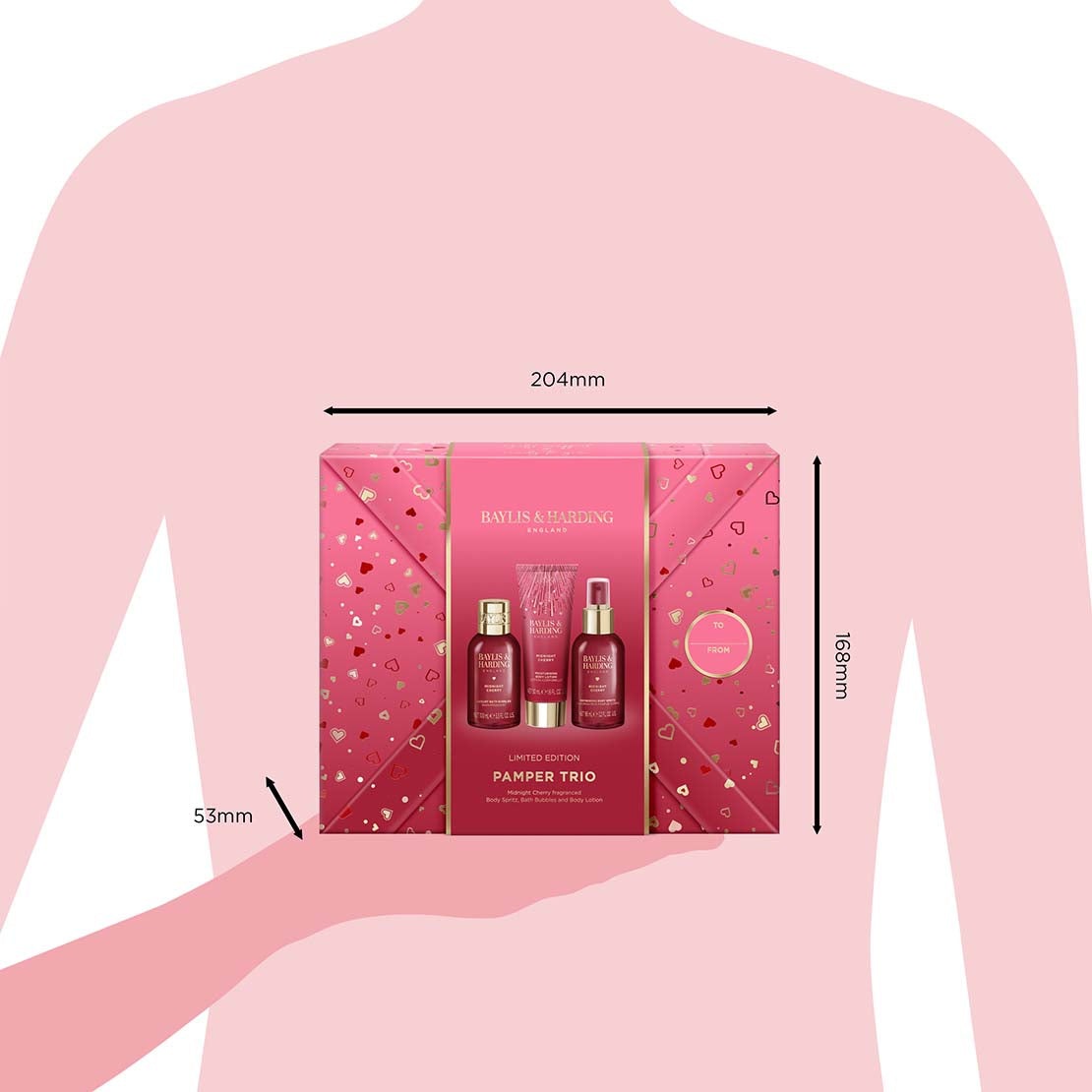 Midnight Cherry Gift Wrapped Pamper Trio Gift Set - Multi