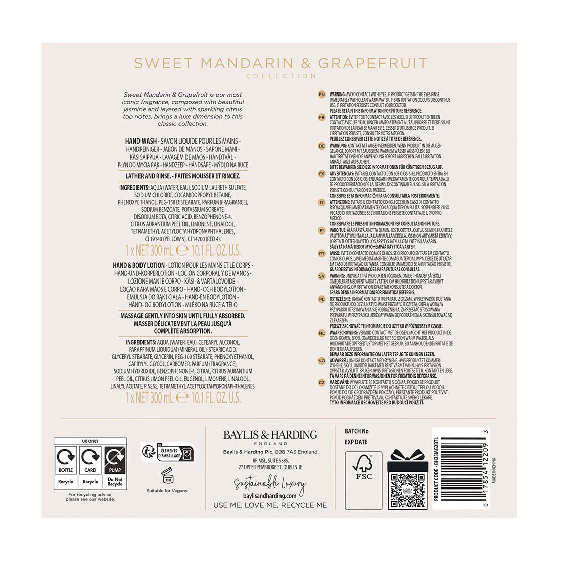 Sweet Mandarin & Grapefruit Luxury Hand Care Gift Set - Multi