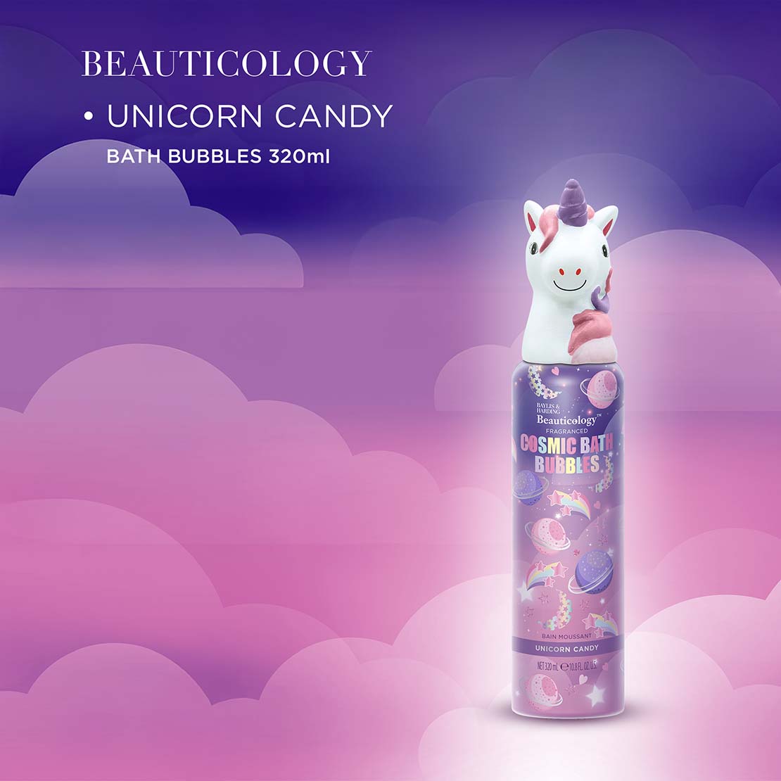 Beauticology Cosmic Unicorn Candy Bath Bubbles Gift - Multi