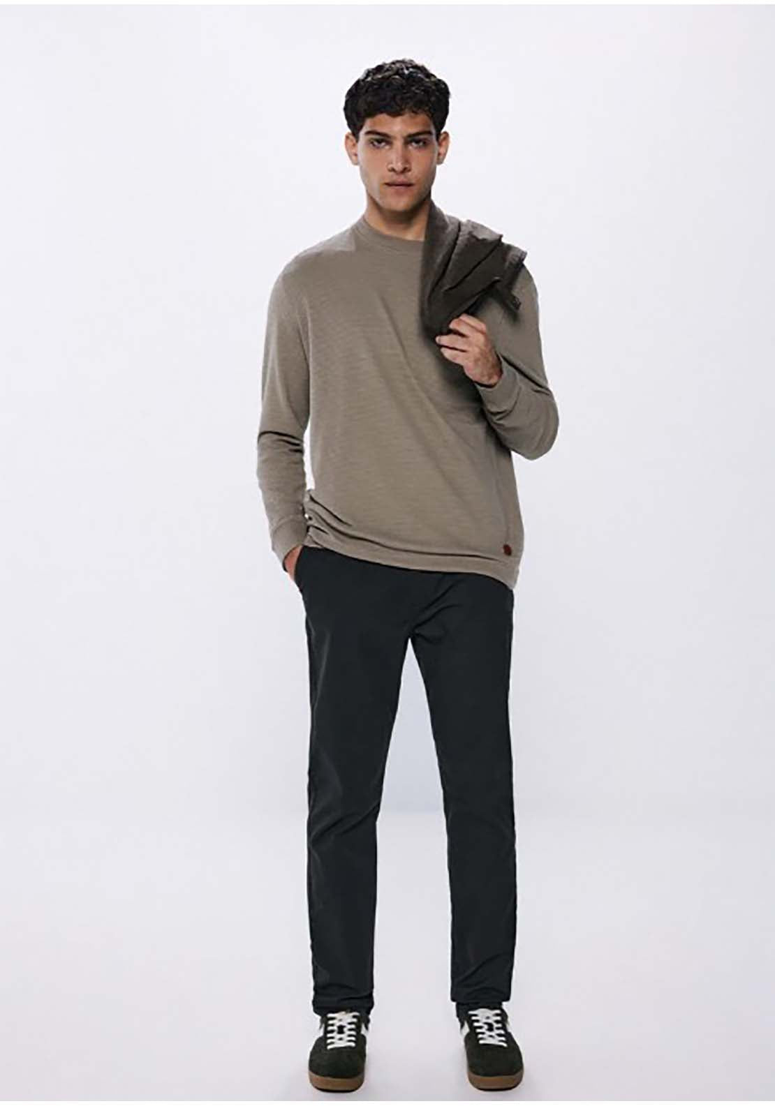 Springfield Long Sleeve T-Shirt With Cuffs - Sand 3 Shaws Department Stores