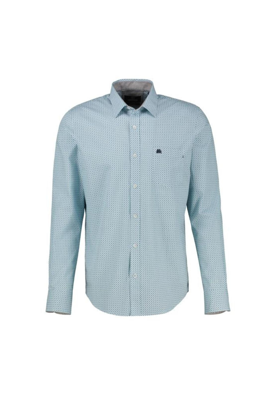 Lerros Printed Long Sleeve Shirt - Ice Blue 3 Shaws Department Stores