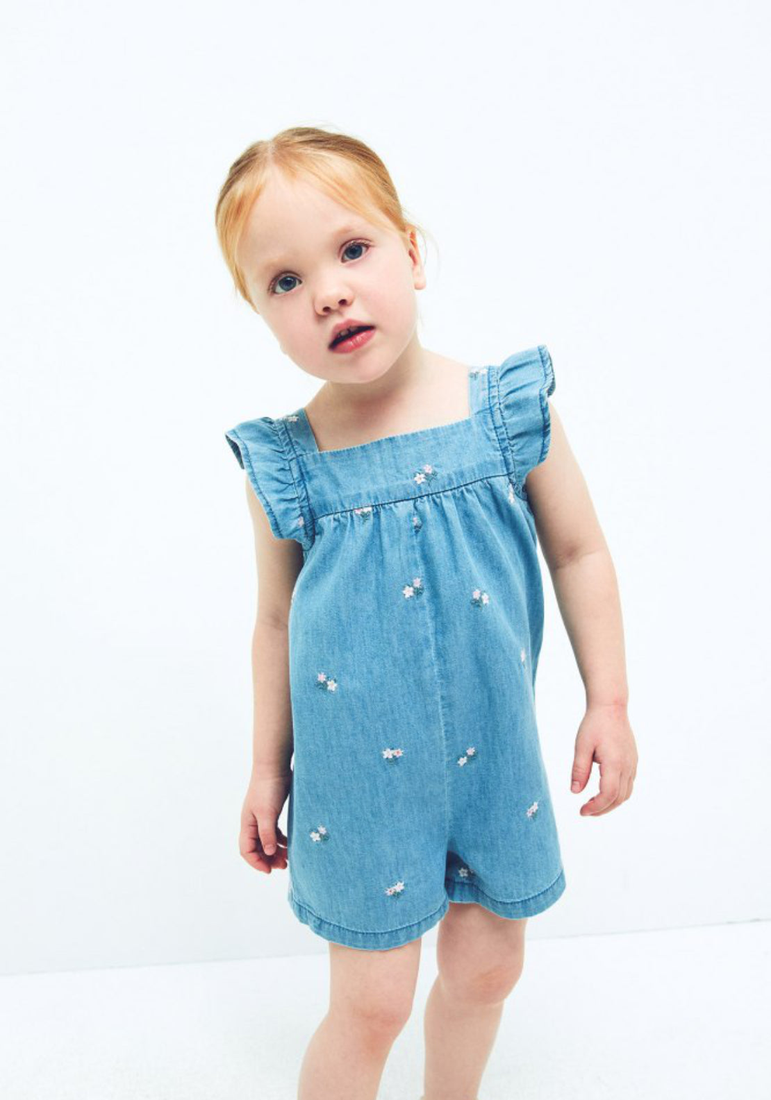 Sfera Light Denim Embroidered Jumpsuit - Denim Light Wash 4 Shaws Department Stores