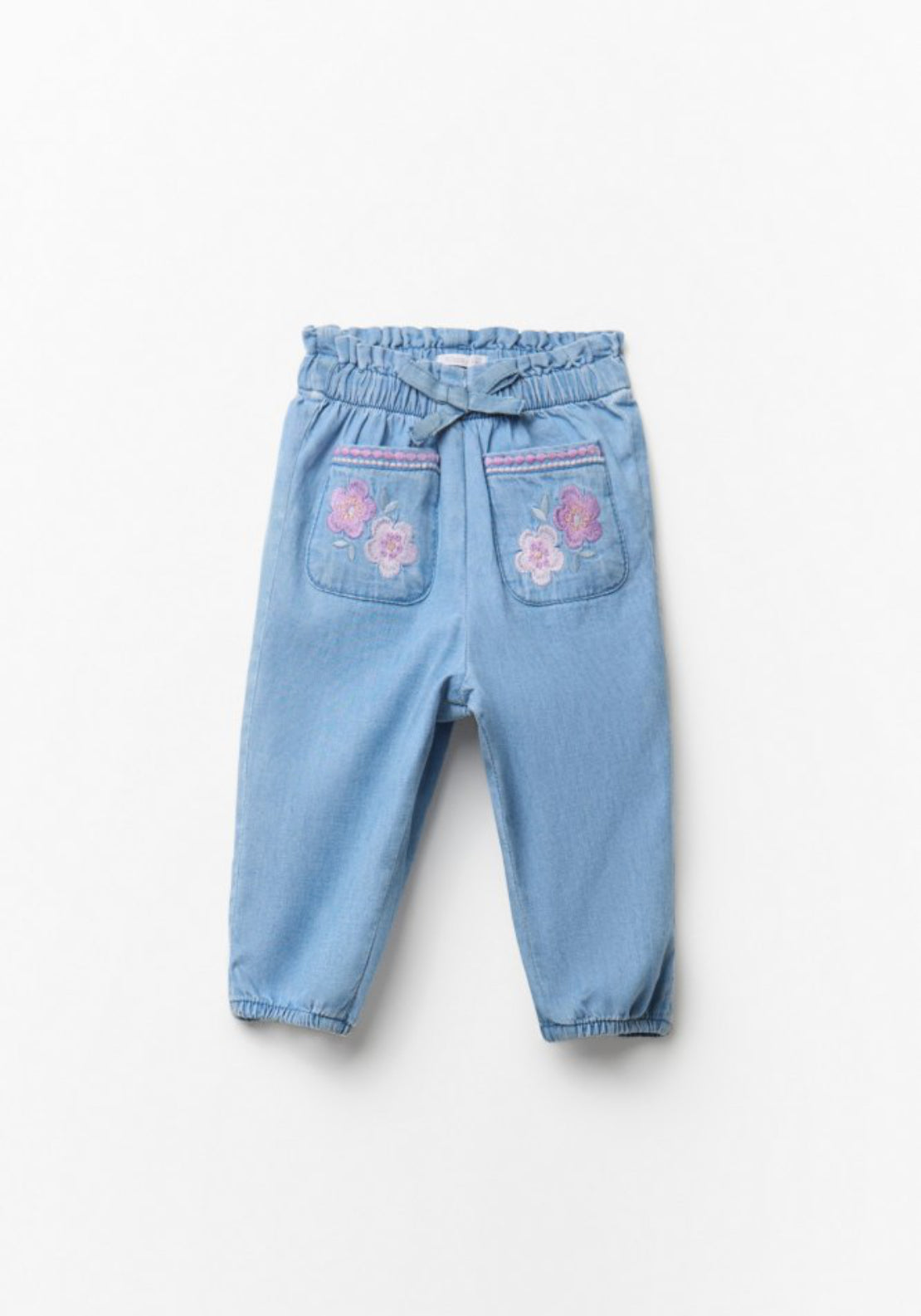 Sfera Light Denim Embroidered Trousers - Denim Light Wash 1 Shaws Department Stores