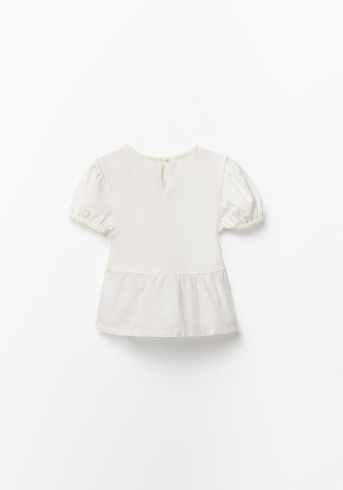 Sfera Plain T-Shirt With Bows - White 2 Shaws Department Stores
