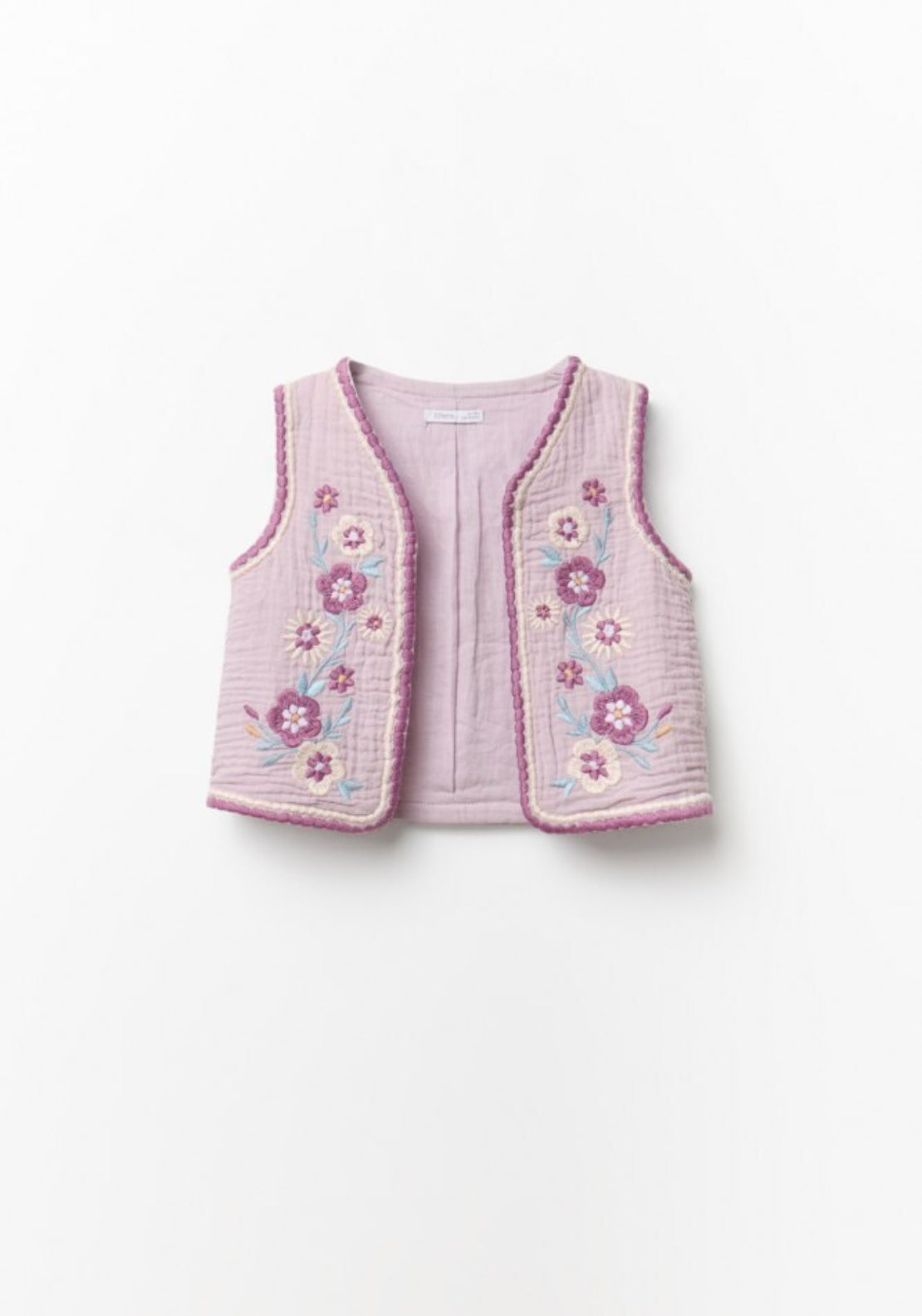 Sfera Embroidered Bambula Vest - Lavender 1 Shaws Department Stores