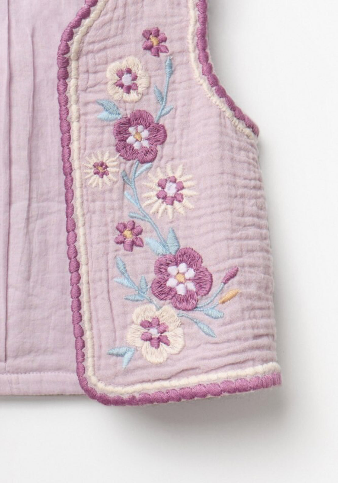 Sfera Embroidered Bambula Vest - Lavender 2 Shaws Department Stores