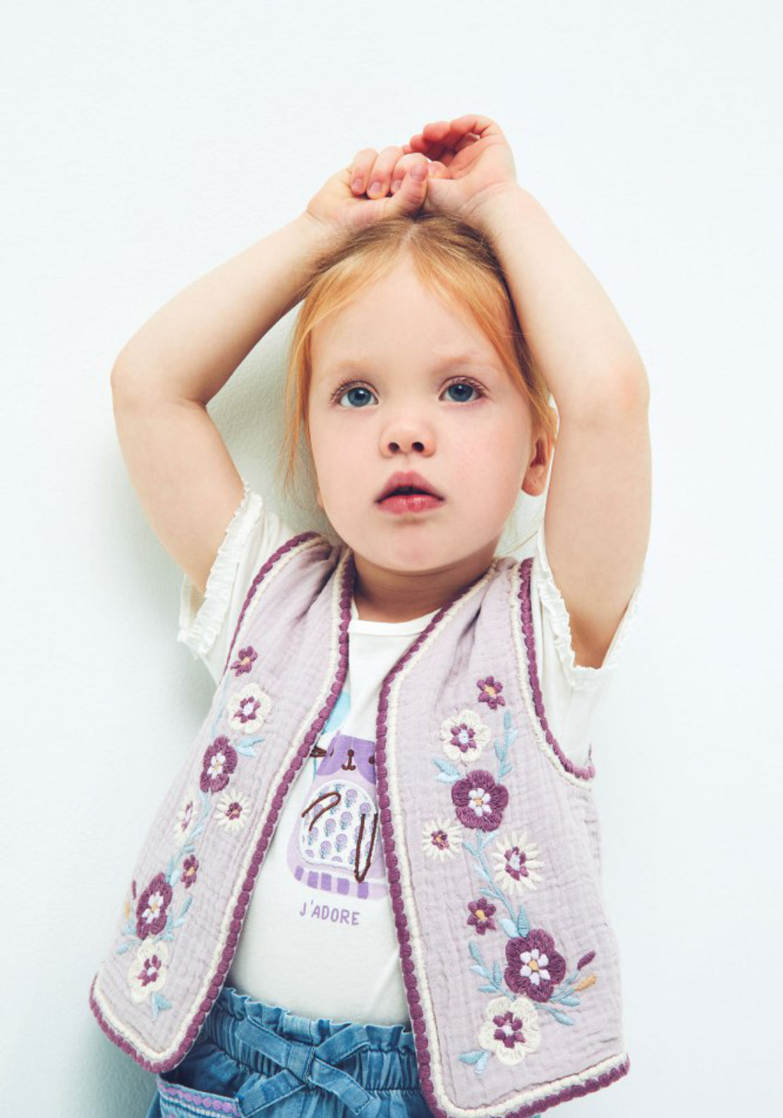 Sfera Embroidered Bambula Vest - Lavender 4 Shaws Department Stores