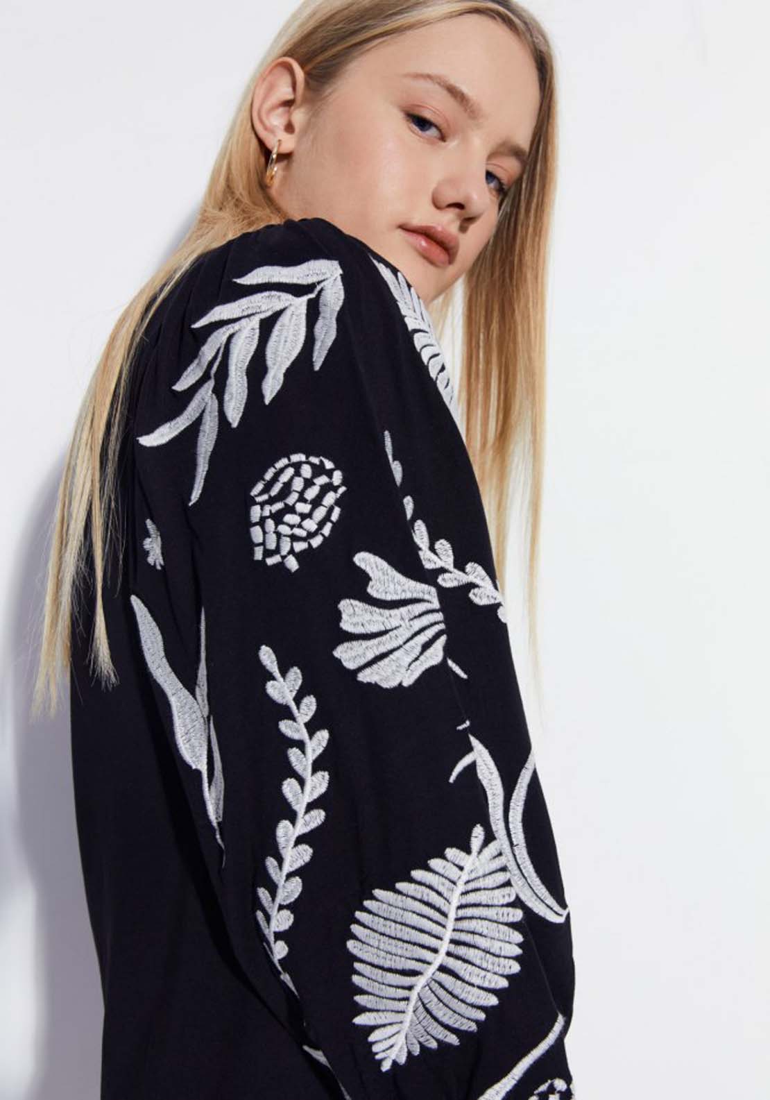 Sfera Long Sleeve Front Embroidered Top 3 Shaws Department Stores