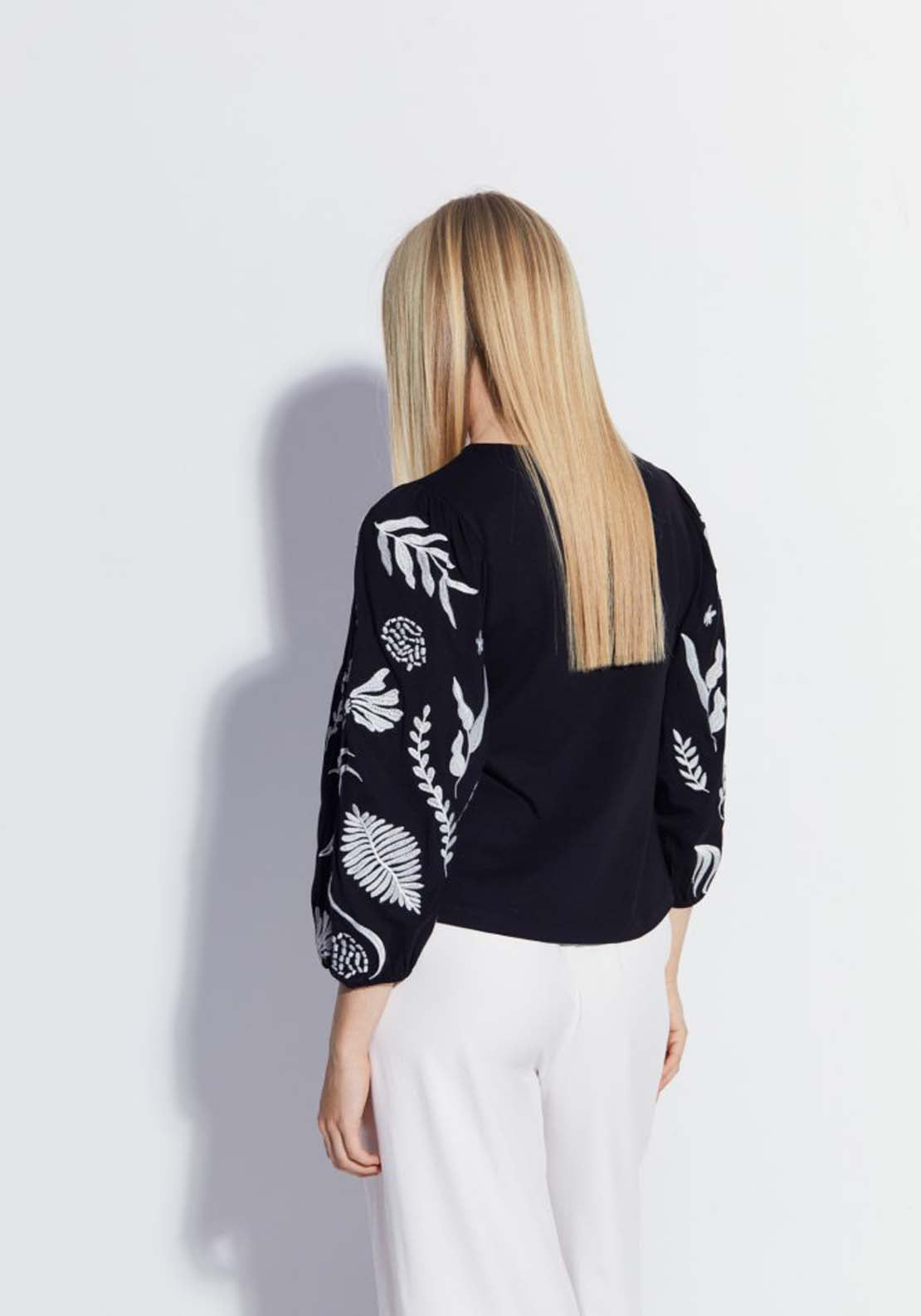 Sfera Long Sleeve Front Embroidered Top 4 Shaws Department Stores