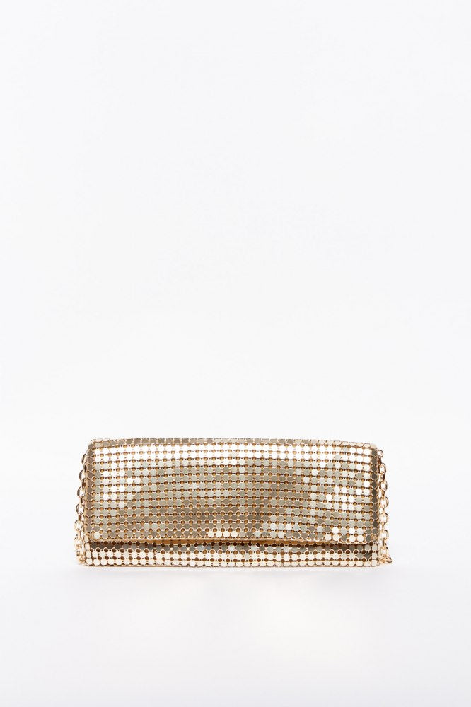 Sfera Mesh Flap Bag - Gold 4 Shaws Department Stores