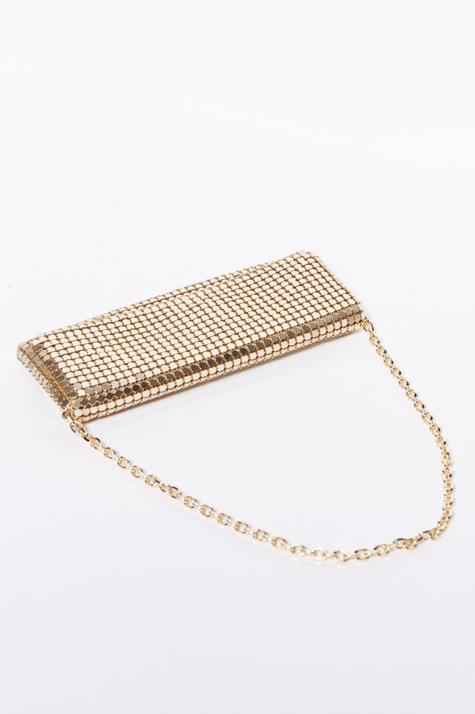 Sfera Mesh Flap Bag - Gold 2 Shaws Department Stores