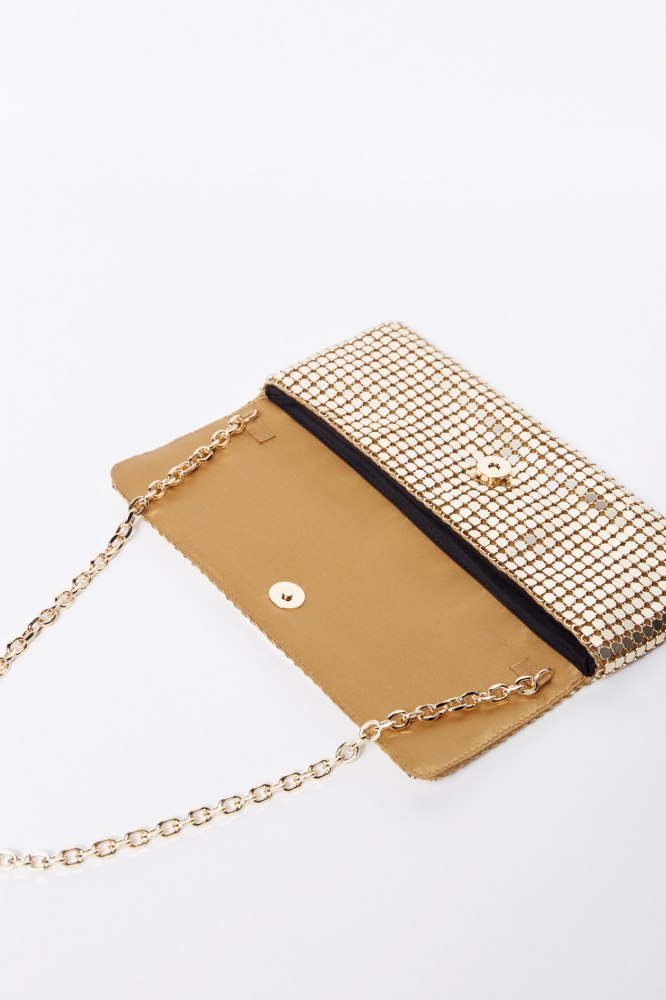 Sfera Mesh Flap Bag - Gold 3 Shaws Department Stores