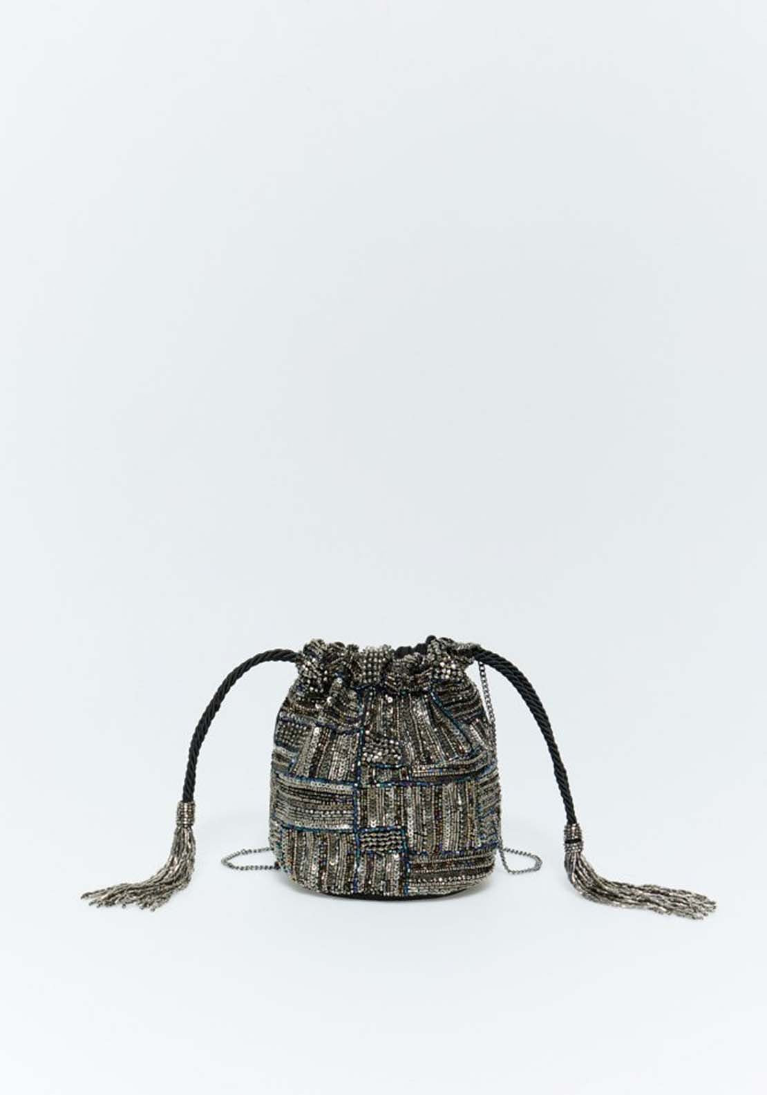 Sfera Beaded Pouch Symmetric - Rhodium 1 Shaws Department Stores