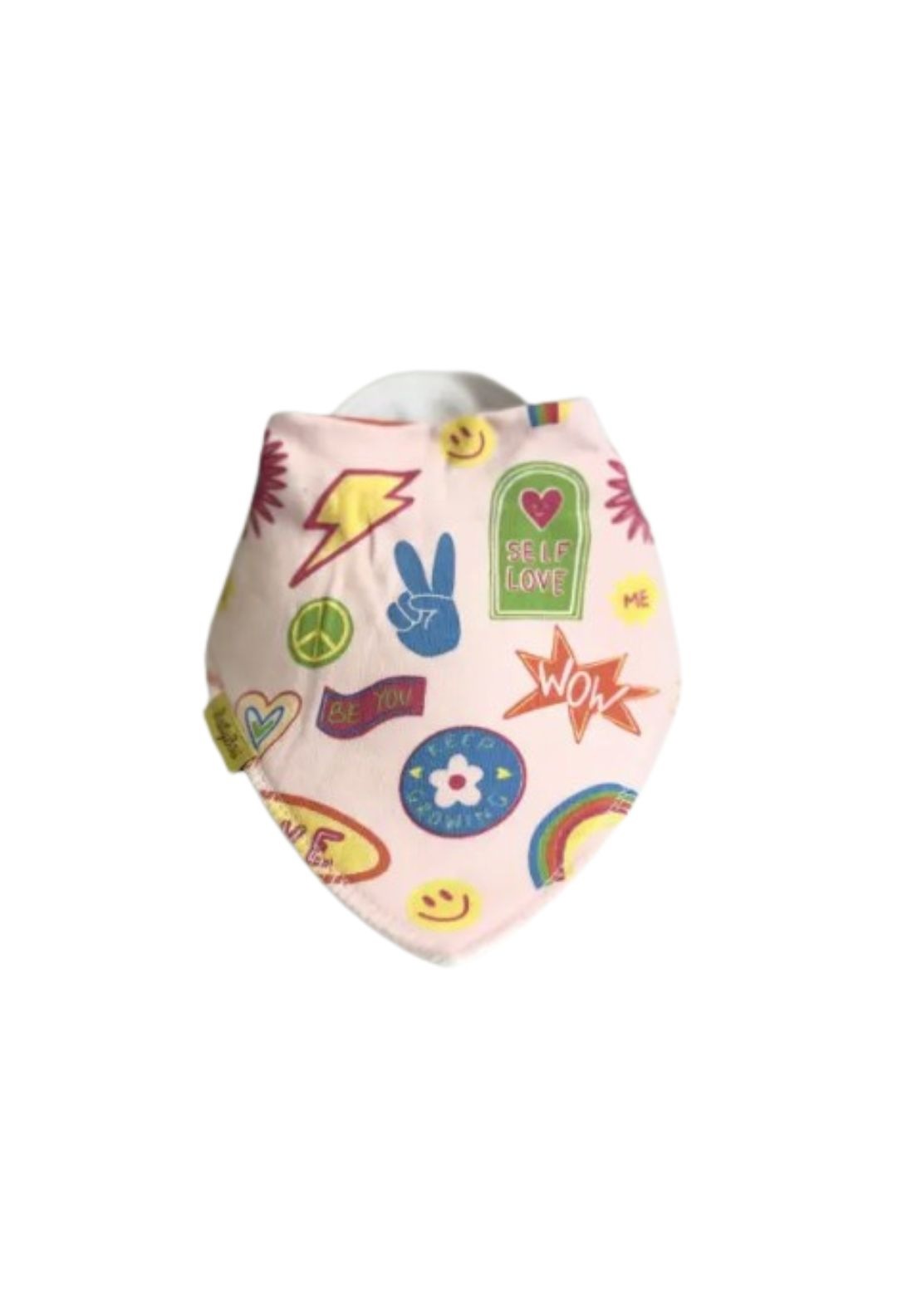 Babyboo Good Vibes Organic Cotton DribbleBoo Bandana Bib - Pink 1 Shaws Department Stores