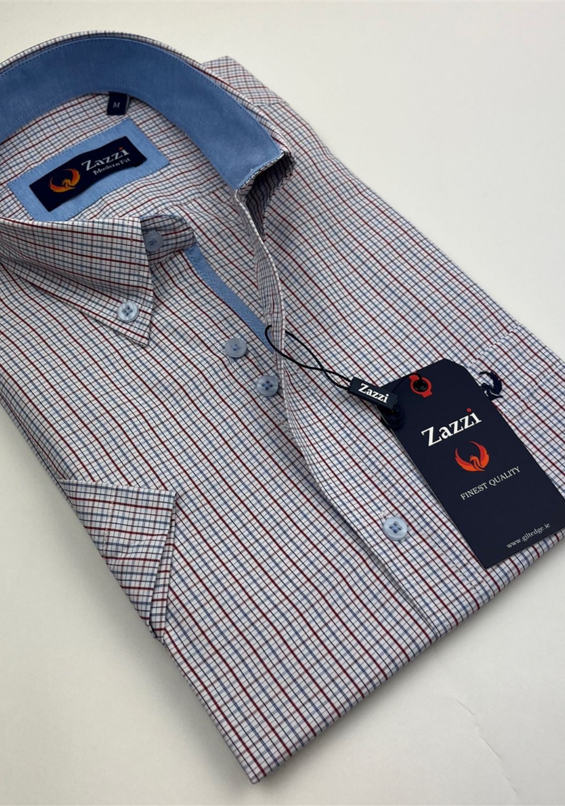 Zazzi Short Sleeve Check Shirt - Red 2 Shaws Department Stores