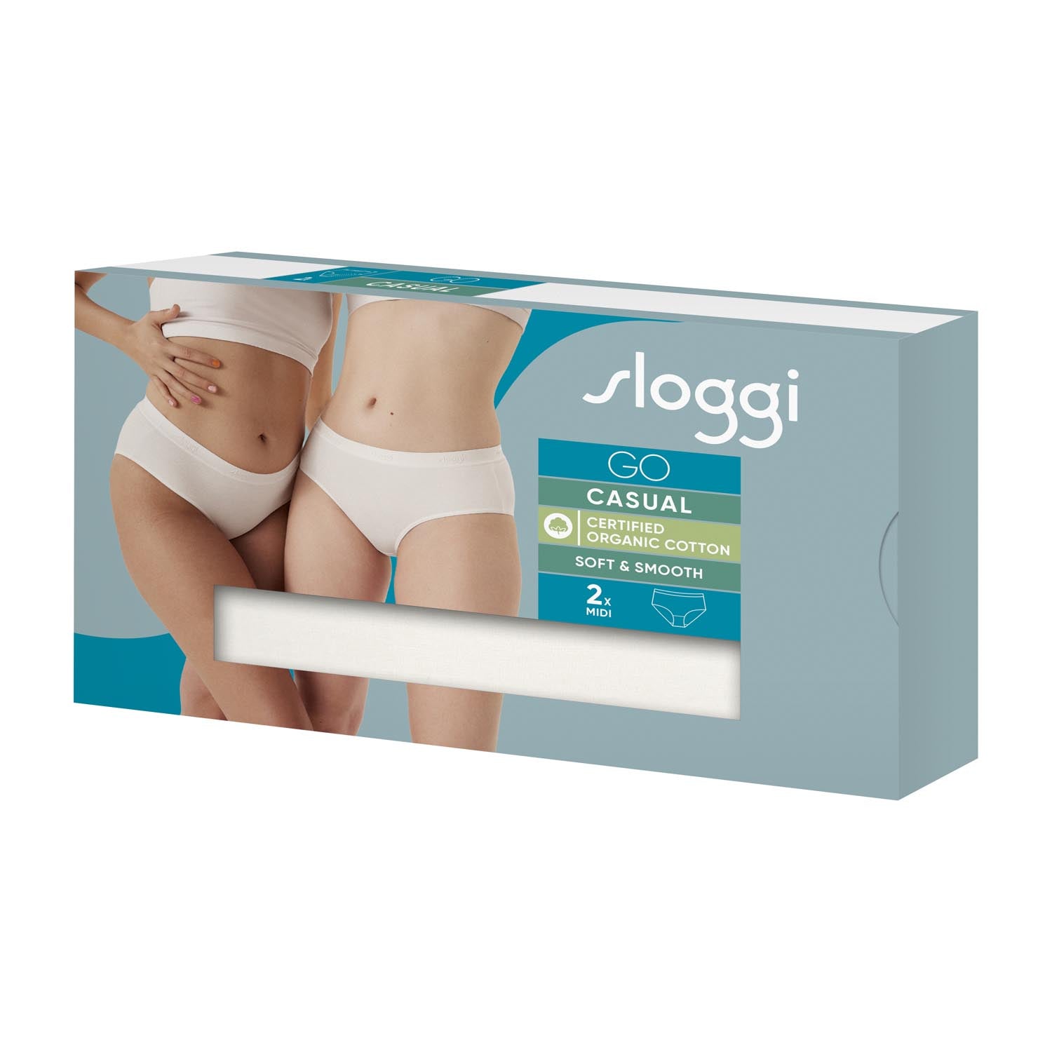 Sloggi Go Casual Midi 2 Pack Brief - White 5 Shaws Department Stores