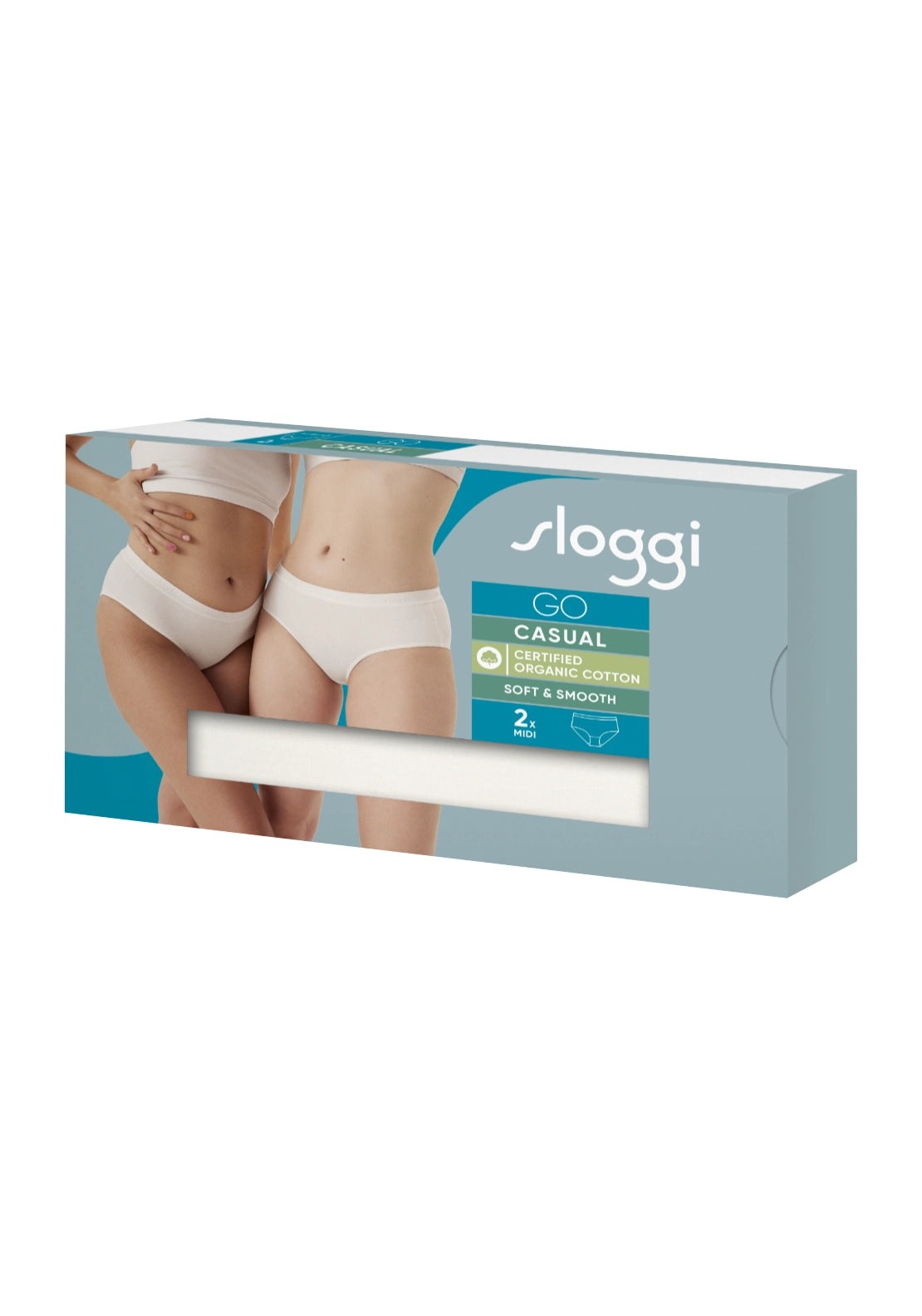 Sloggi Go Casual Midi 2 Pack Brief - White 5 Shaws Department Stores
