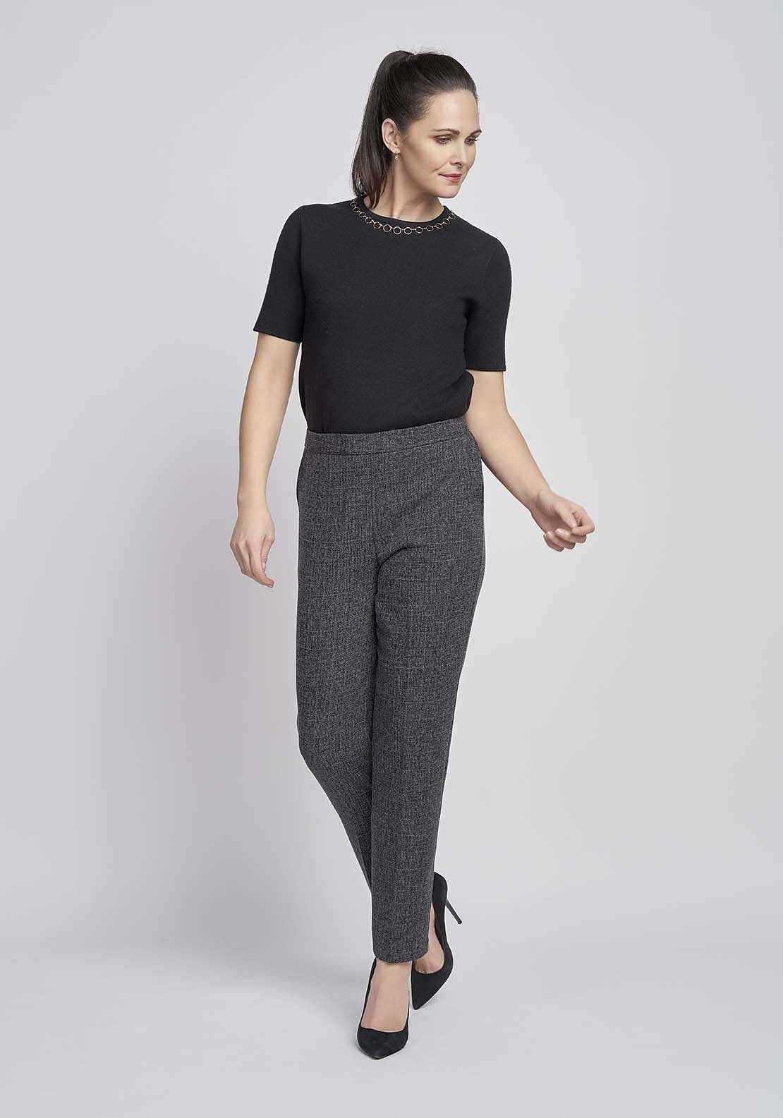 Tea Lane Trousers - Salt_pepper 1 Shaws Department Stores