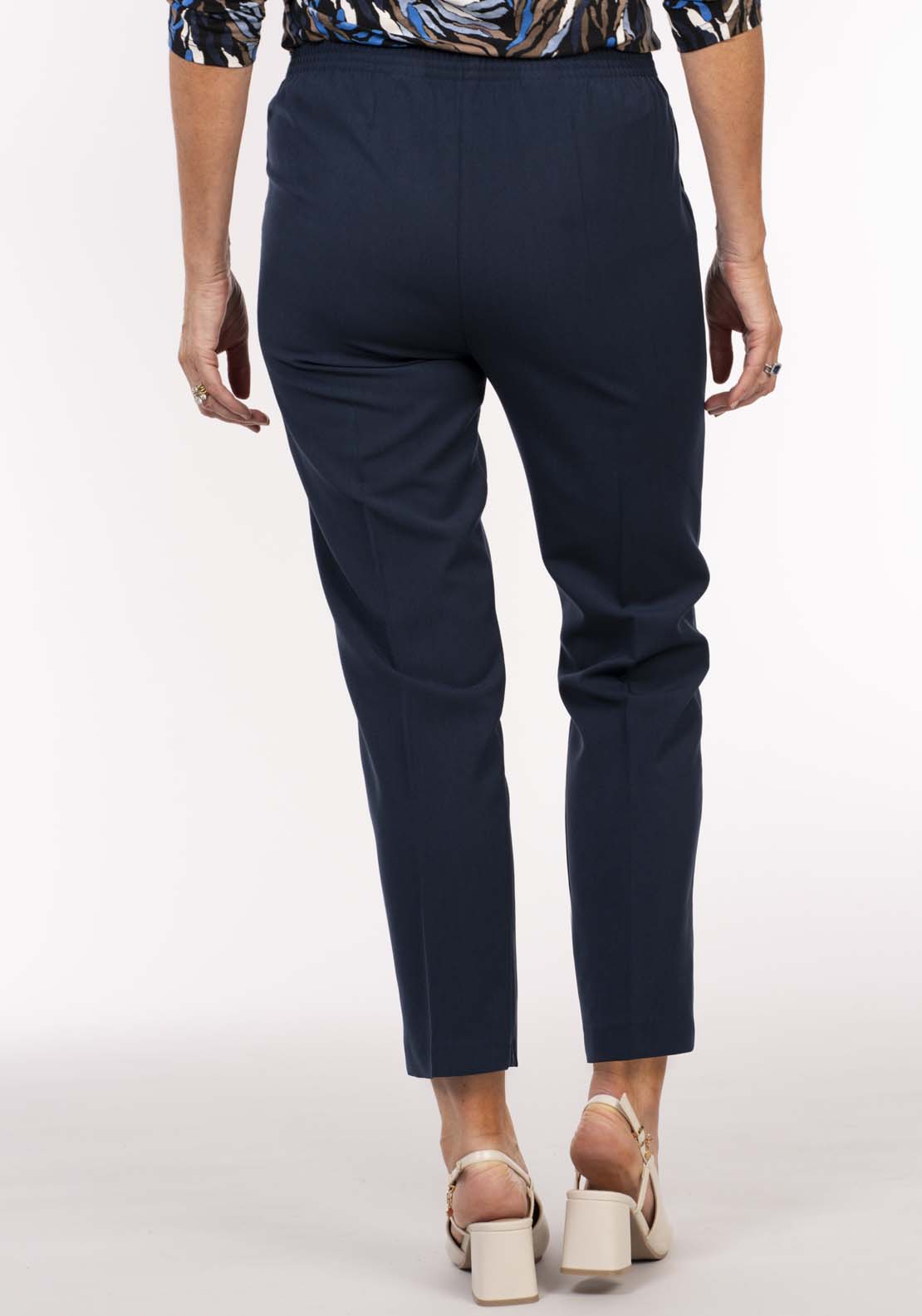 Tea Lane 25 Full Back Elastic Pant - Navy 4 Shaws Department Stores