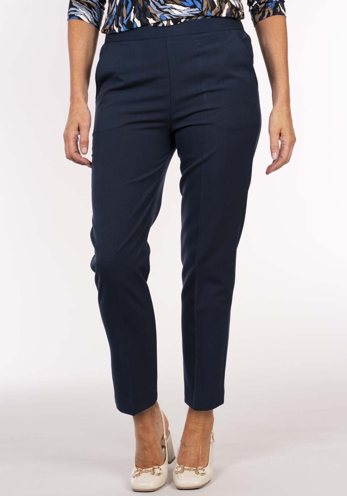 Tea Lane 25 Full Back Elastic Pant - Navy 3 Shaws Department Stores