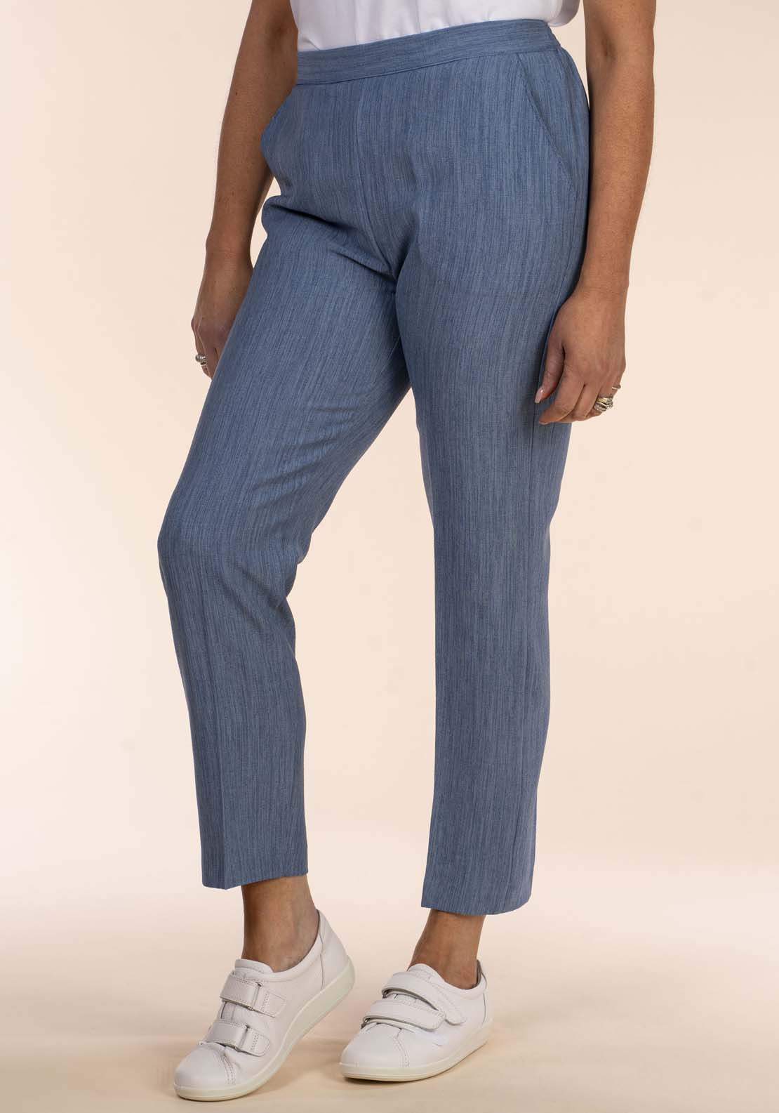 Tea Lane Half Elastic Pant - Blue 5 Shaws Department Stores