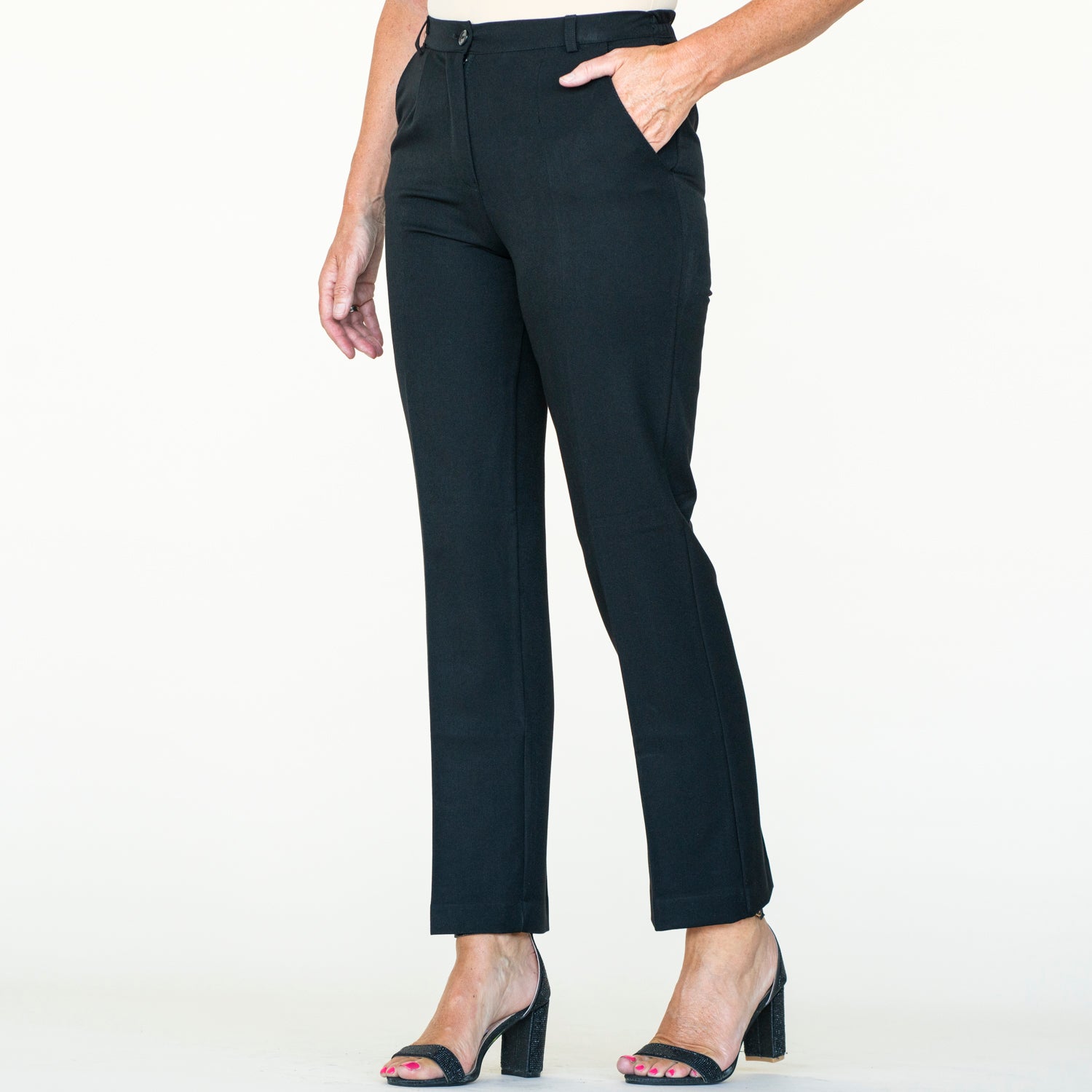 Tea Lane 27 Full Back Elastic Pant - Black 2 Shaws Department Stores