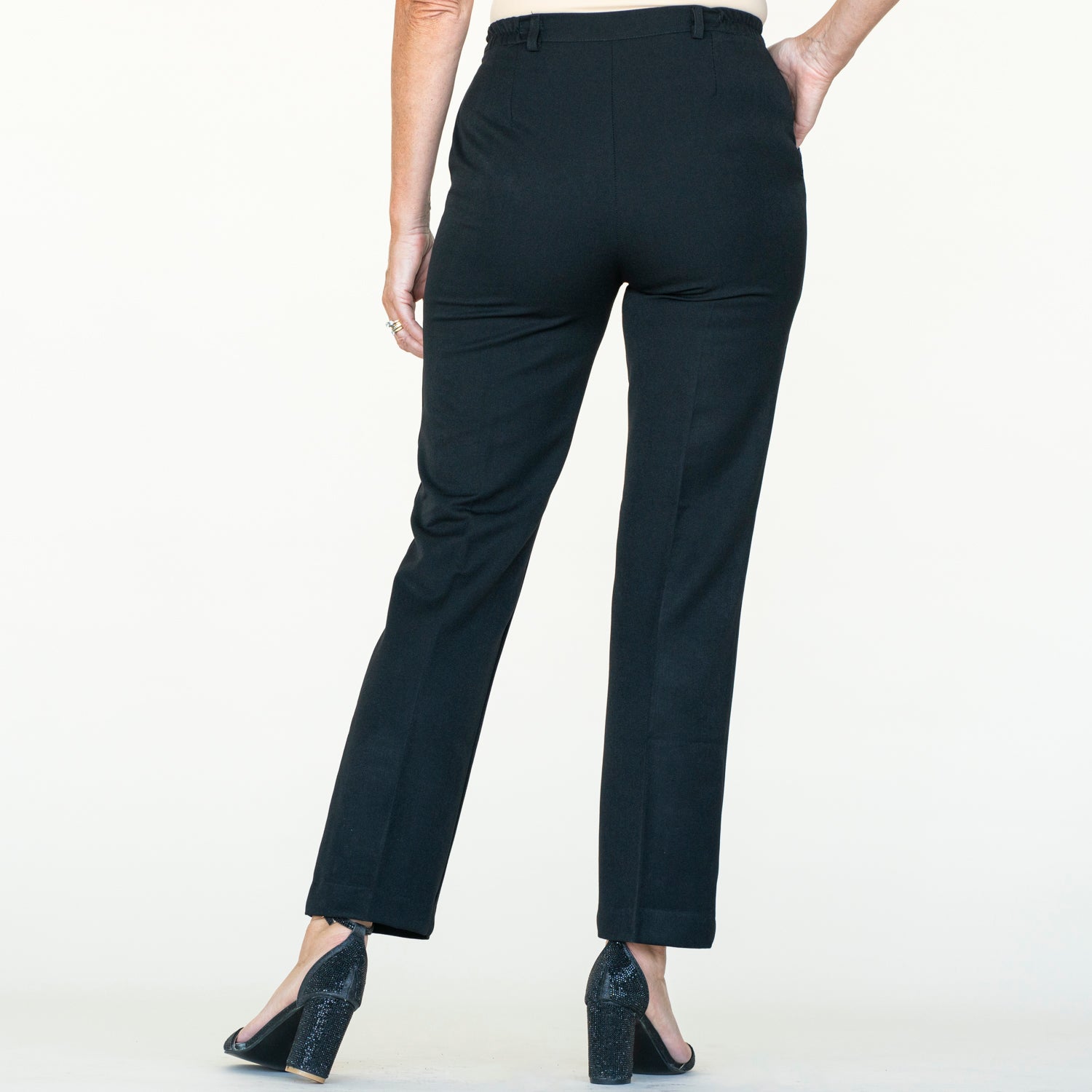 Tea Lane 27 Full Back Elastic Pant - Black 4 Shaws Department Stores