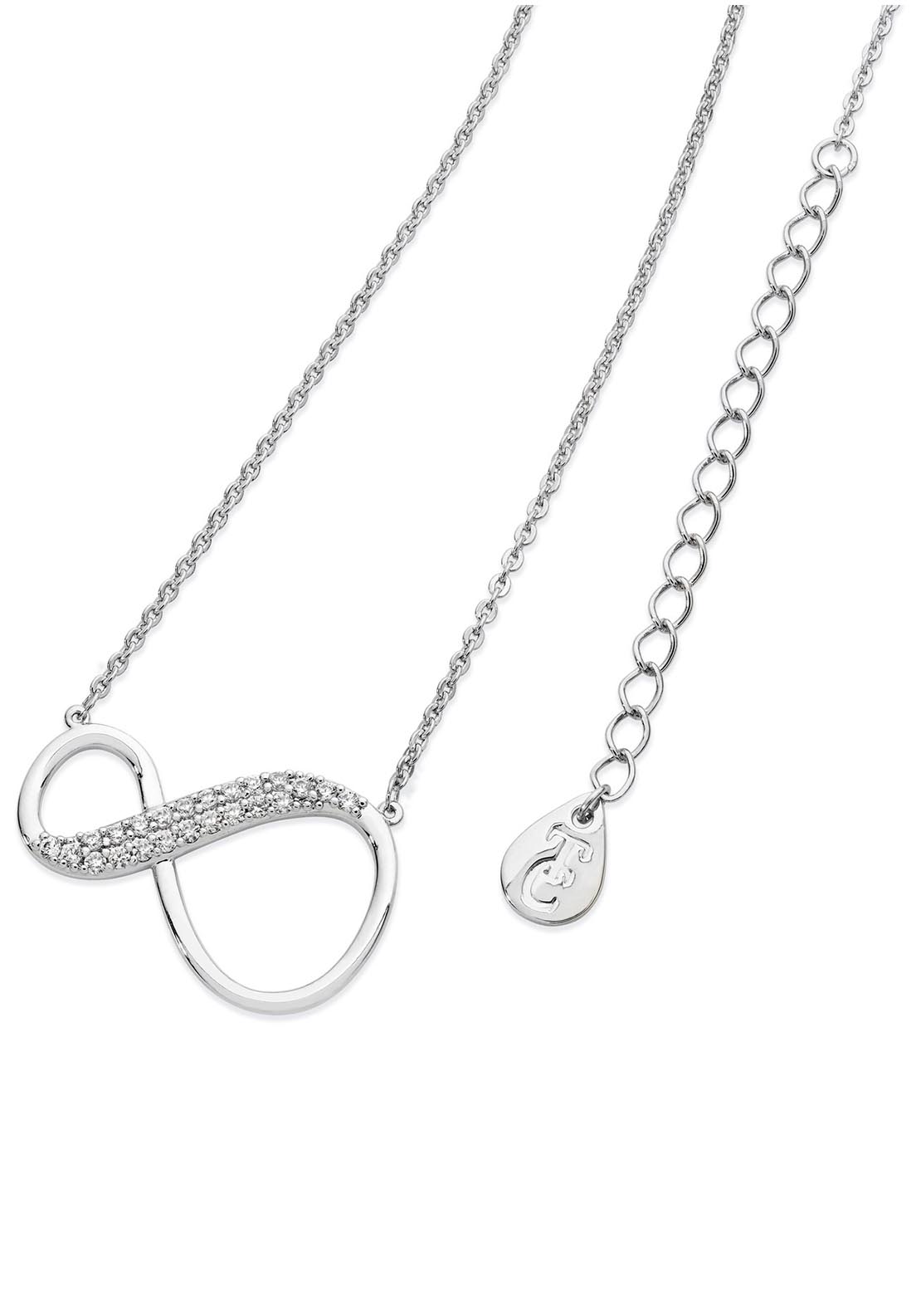 Tipperary Jewellery 8 Shape Infinity Pendant - Silver 1 Shaws Department Stores