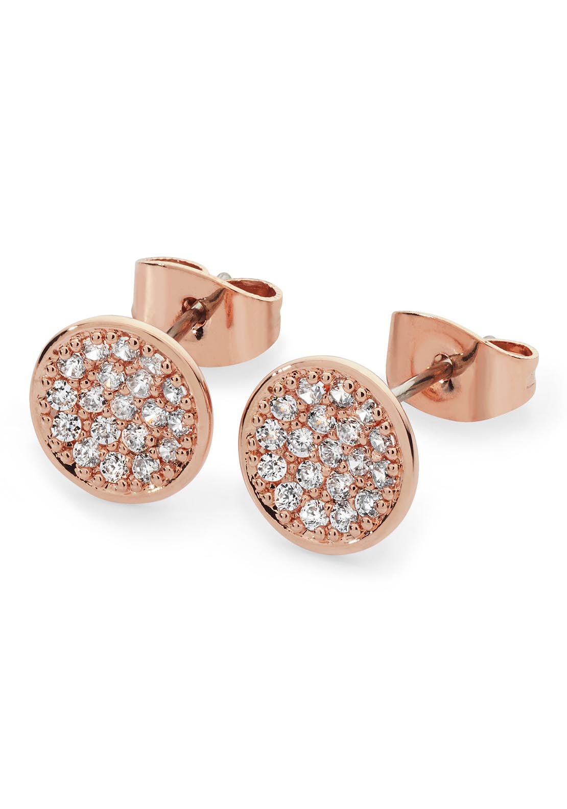 Tipperary Jewellery Pavé Full Moon Earrings - Rose Gold 1 Shaws Department Stores