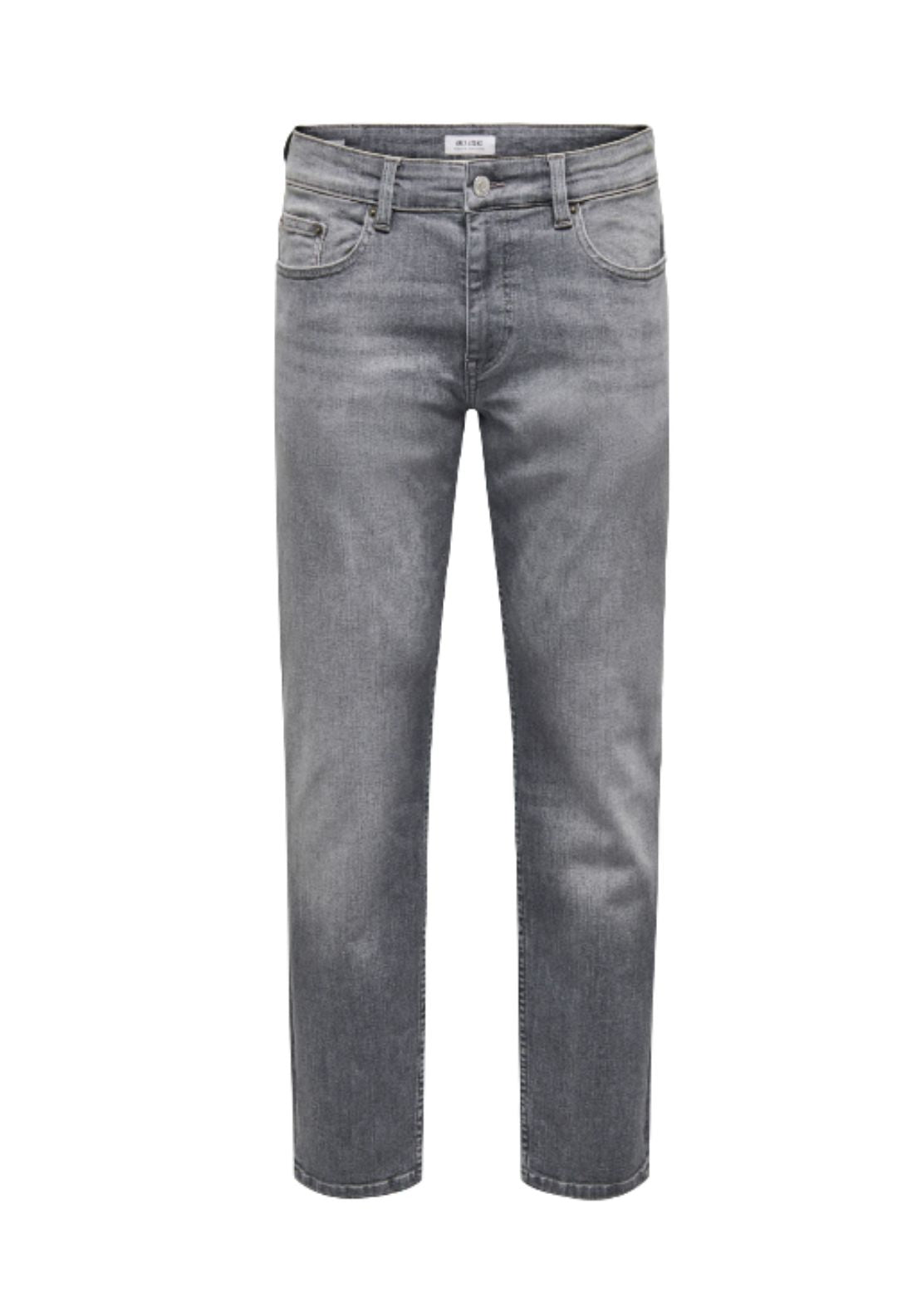 Only & Sons Onsweft Mid Waist Regular Fit Jeans - Medium Grey Denim 7 Shaws Department Stores