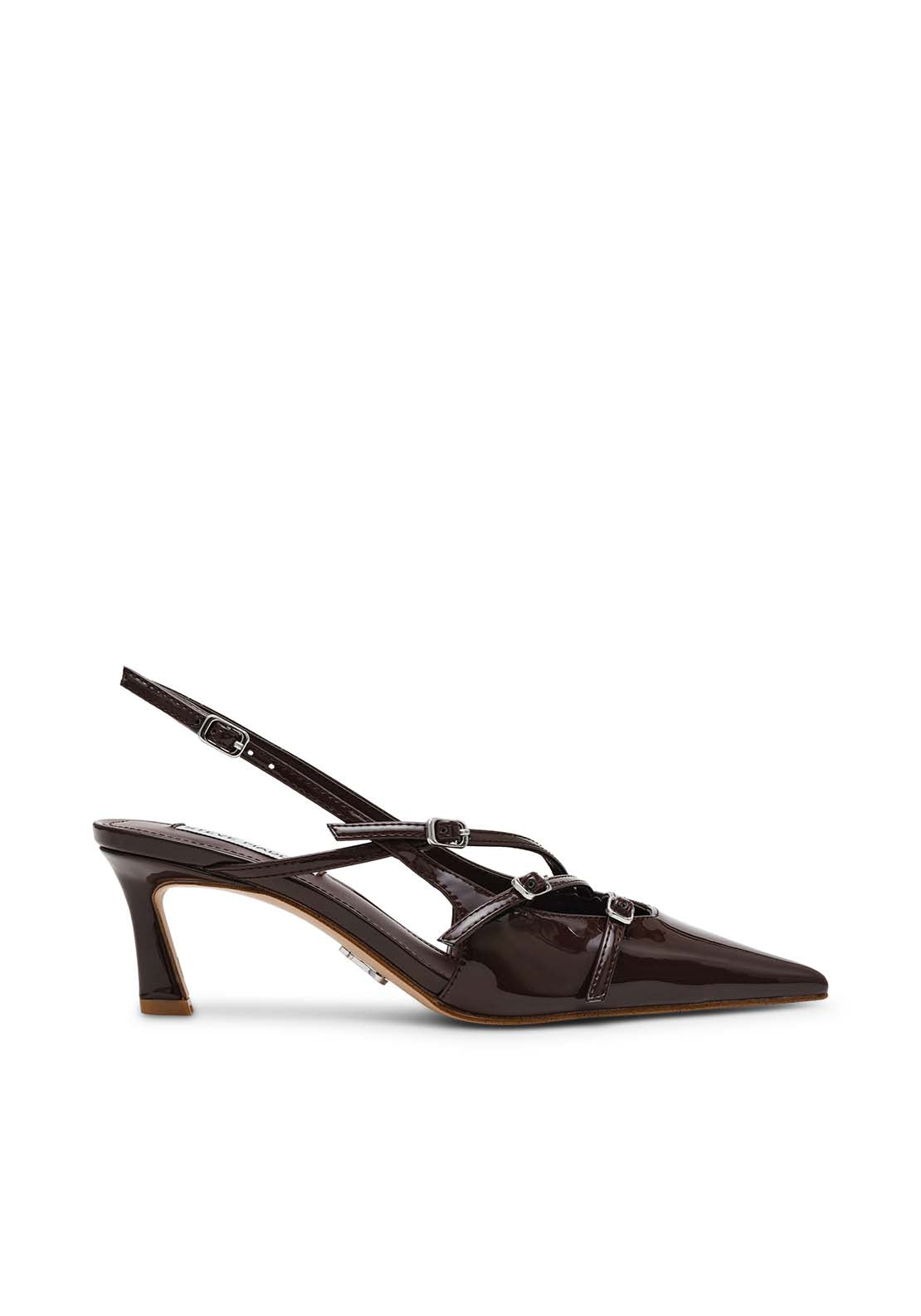 Steve Madden Patent Strap Sling Back - Ground Coffee Patent 1 Shaws Department Stores